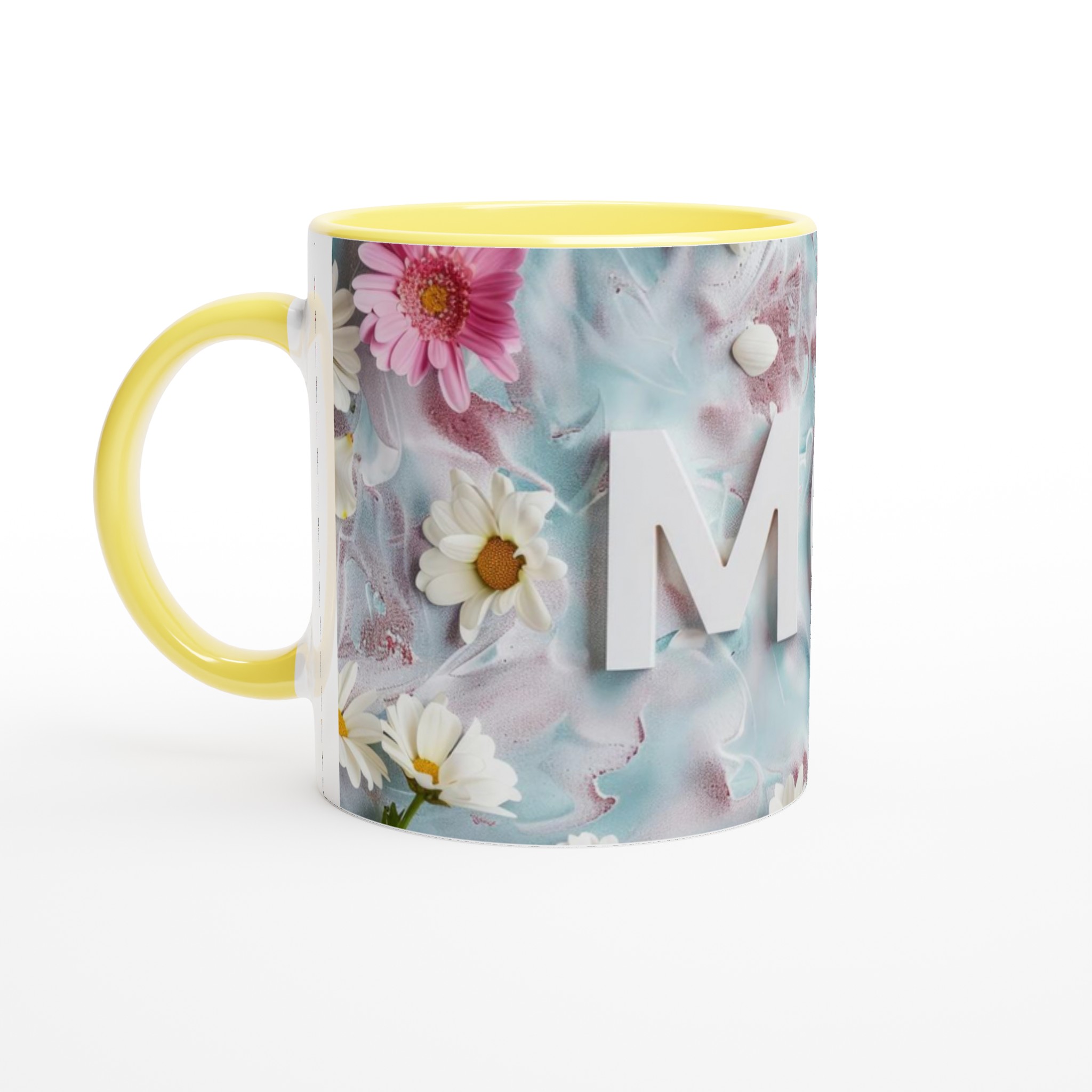 Vit 11oz keramisk mugg - hylla mamma med blommigt charm och elegans 3 8c85ca66-811b-4dc0-8187-fbc83640a332