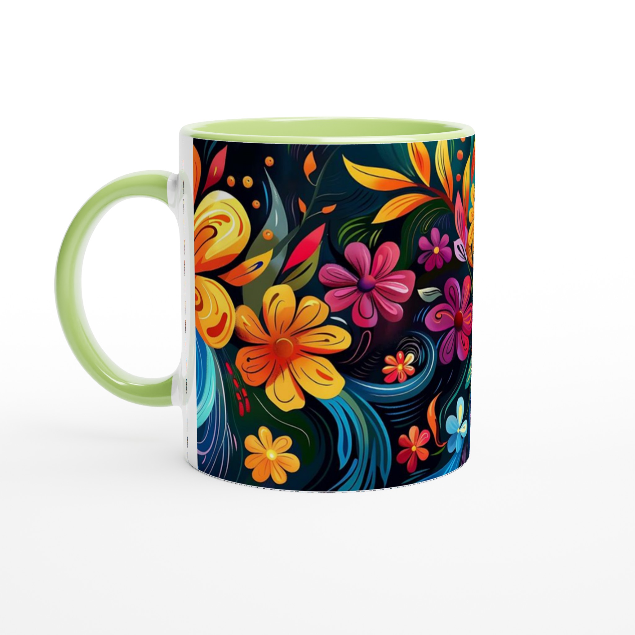 Abstrakt Blommig 11oz Keramikmugg – Färgglad Design för Kaffeälskare, Välj Din Favoritfärg! 7 8c8d23db-dc17-4f60-a7bd-8b03e3ffabd3