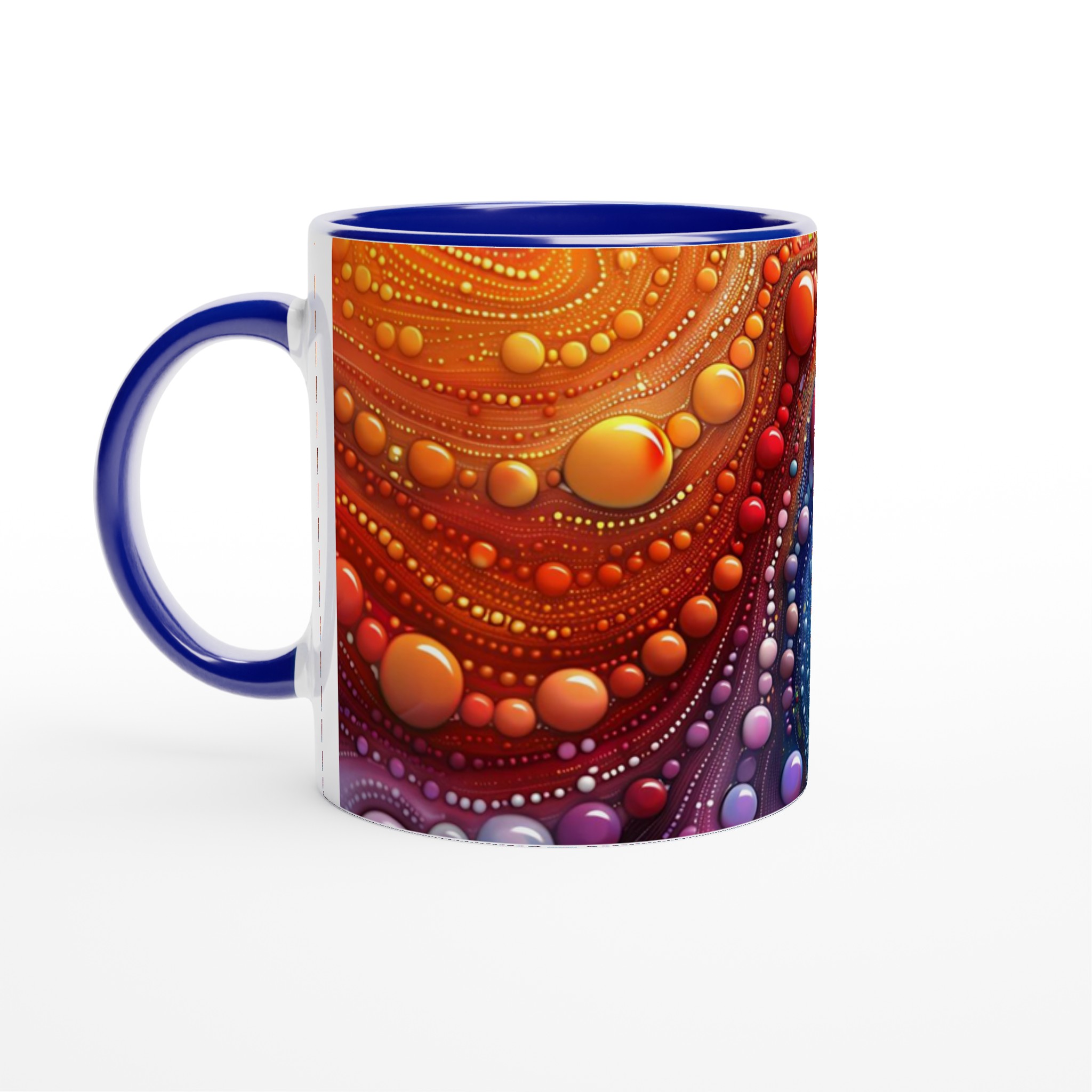 Abstrakt Färgglad Bubbelmugg - 11oz Keramikmugg i ditt Val av Sju Livliga Nyanser 2 8ca1a576-4e2d-446e-972e-0d1e41a50f68