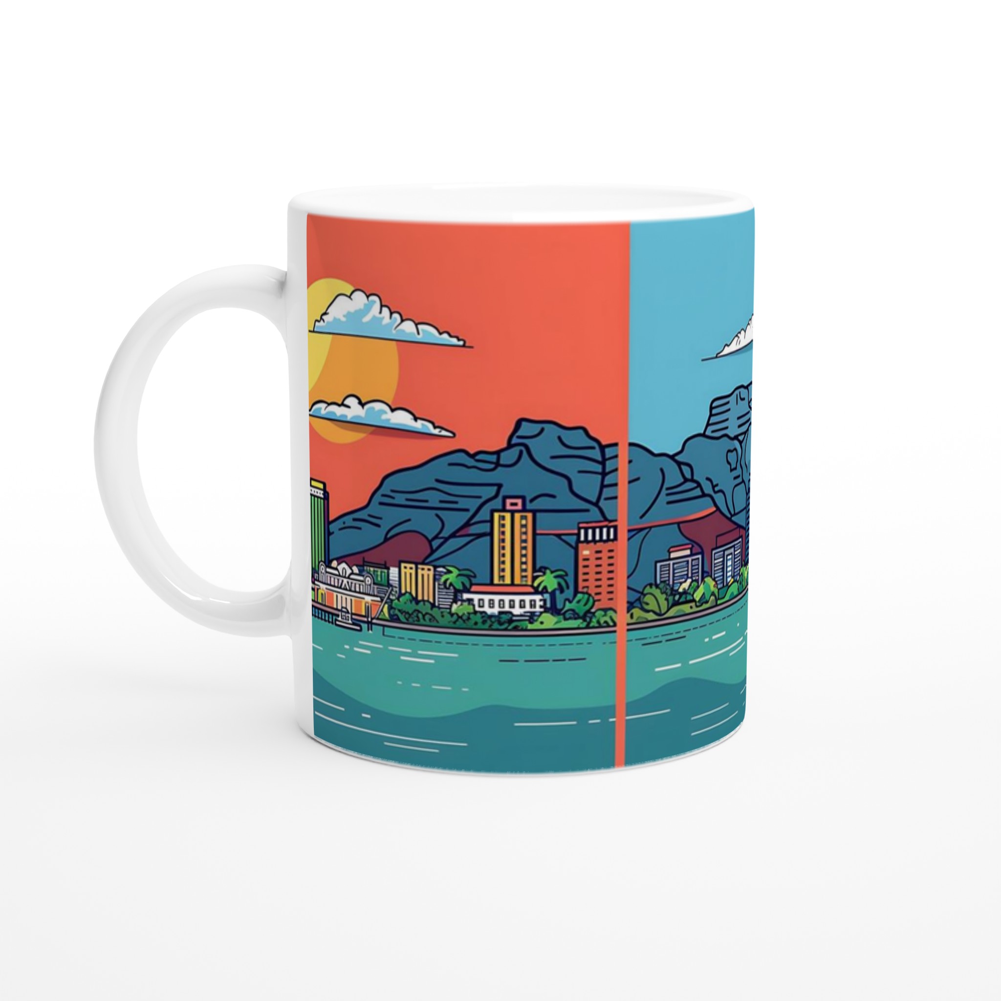 Cape Town Skyline Kaffemugg – Färgstark och Livfull Illustrerad Keramikmugg 1 8cacf073-a1e7-4cdc-b1cd-2c1ed5815fc2
