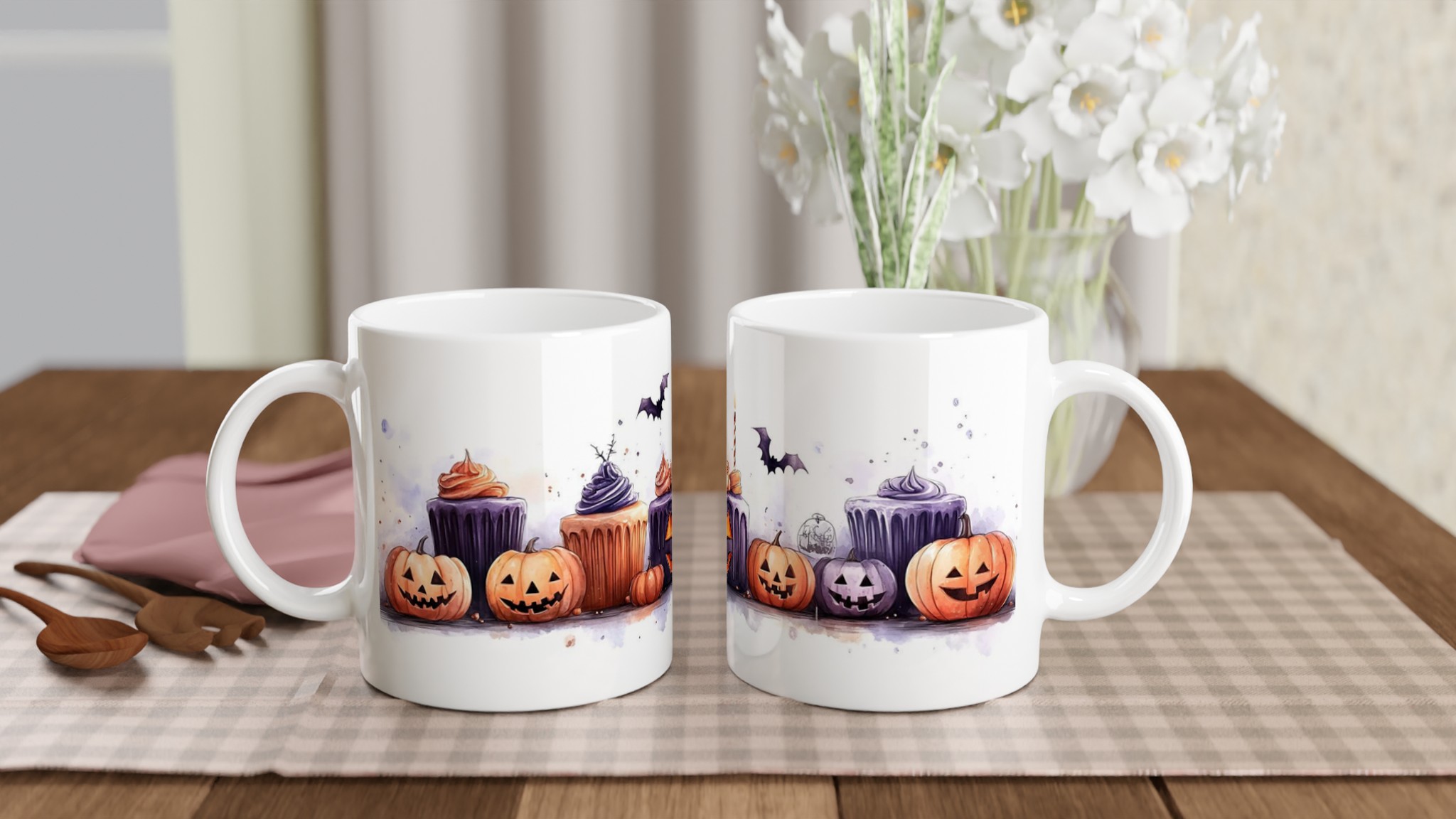 Mystisk Halloween: 11 oz Keramisk Mugg – Spöklika pumpor och fladdermöss på din favoritkopp! 10 8cba8651-664b-4005-8e2a-3fa0f835395b
