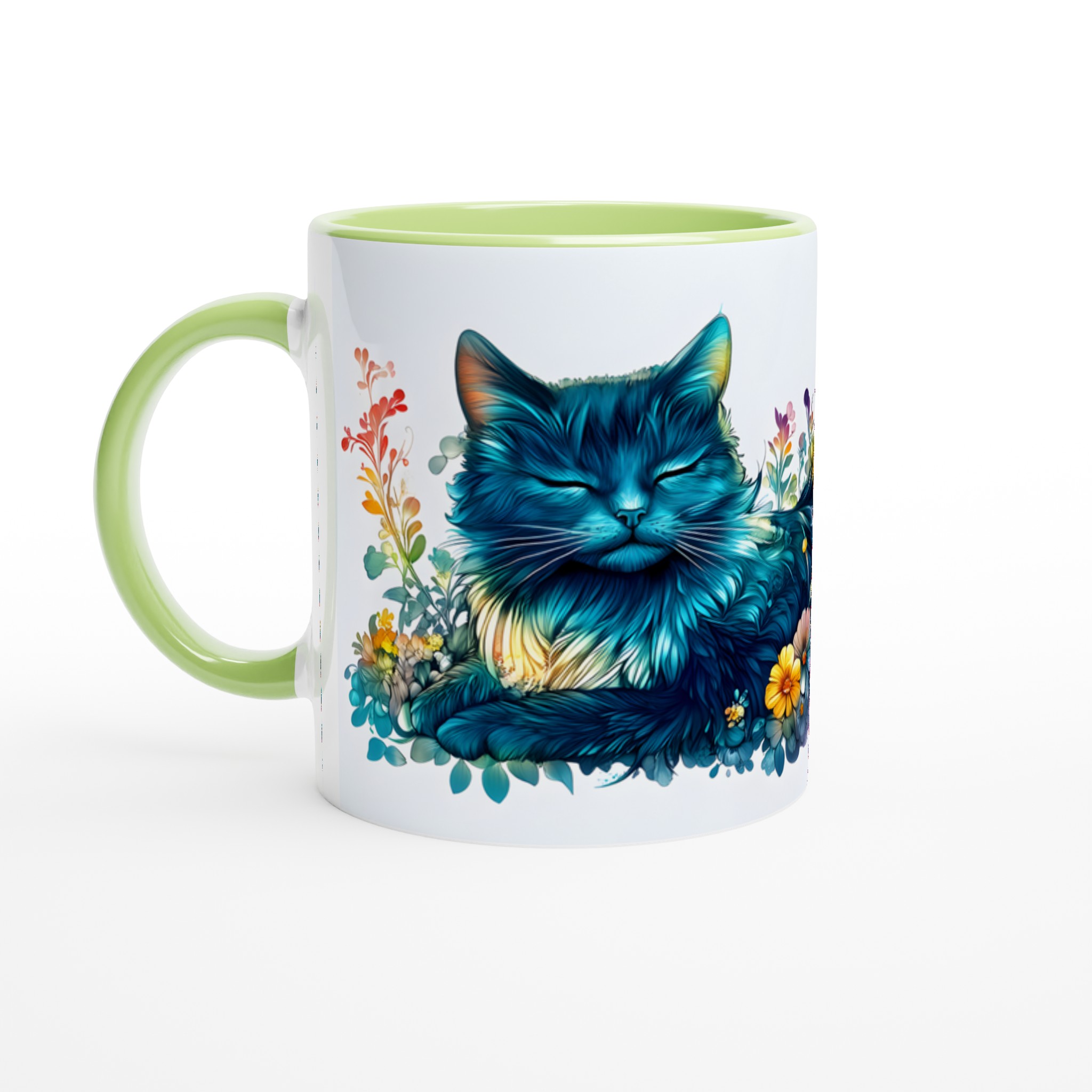 Magisk Katt & Blommande Trädgård 11oz Keramisk Mugg – Färgglad Konst för Din Fikastund 7 8ccf446f-8f0e-4f5f-87fa-db1613179899