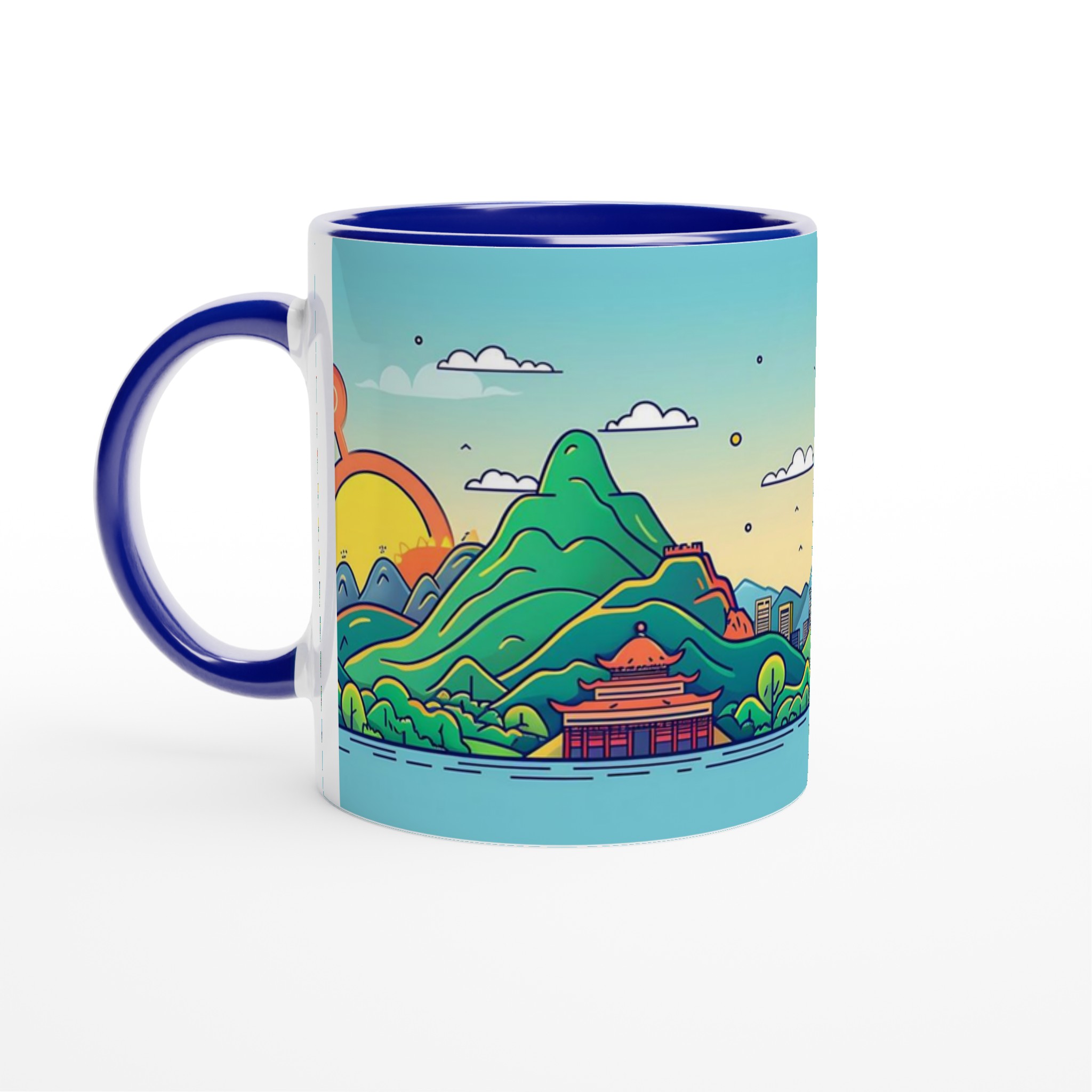 Taiwanesisk Stadsbild Keramikmugg – Livlig Tecknad Design, Perfekt för Kaffeälskare i Valfri Färg! 2 8ce04f6a-8731-4048-98f2-62d64c339564