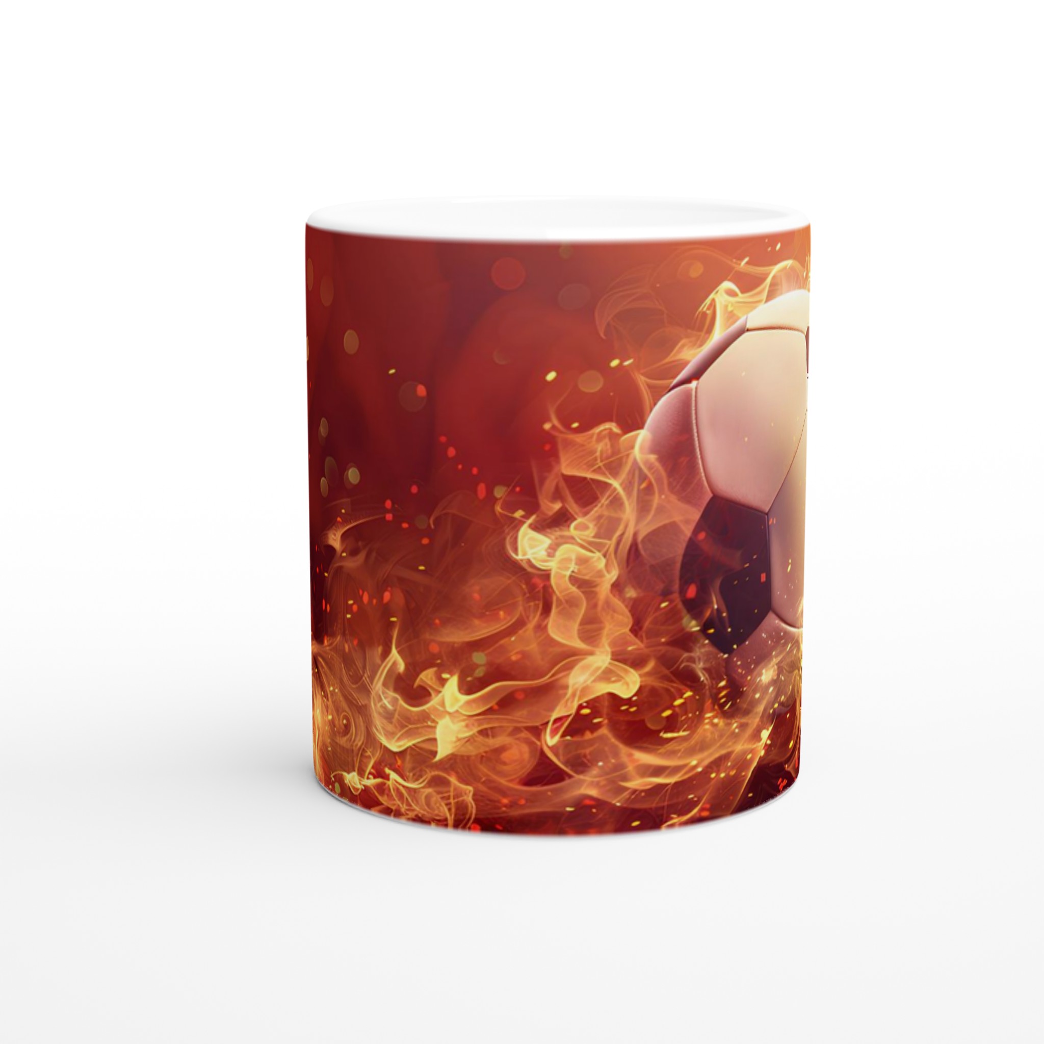 Fotbollsmugg med brinnande design – Vit 11oz keramik för den passionerade fansen, välj din färg! 8 8cf75862-6f16-47b3-99fb-9003108be22c