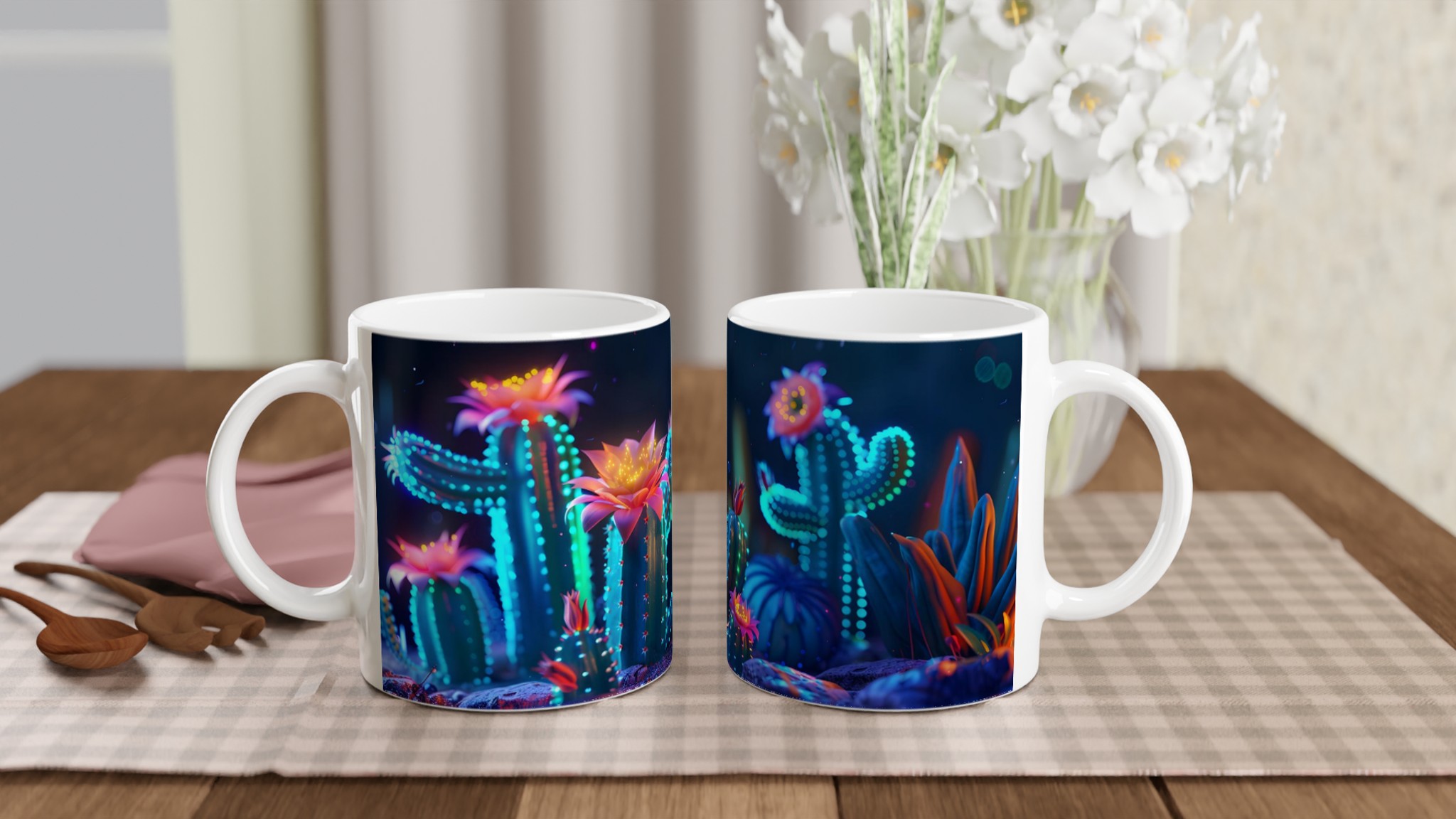 Neon Cactus Dröm Mugg – 11oz Keramisk Kaffekopp med Levande UV-Blommande Kaktusmotiv i Valfri Färg 10 8cfbd9d2-0c71-49b4-aee5-9471f4567fbe