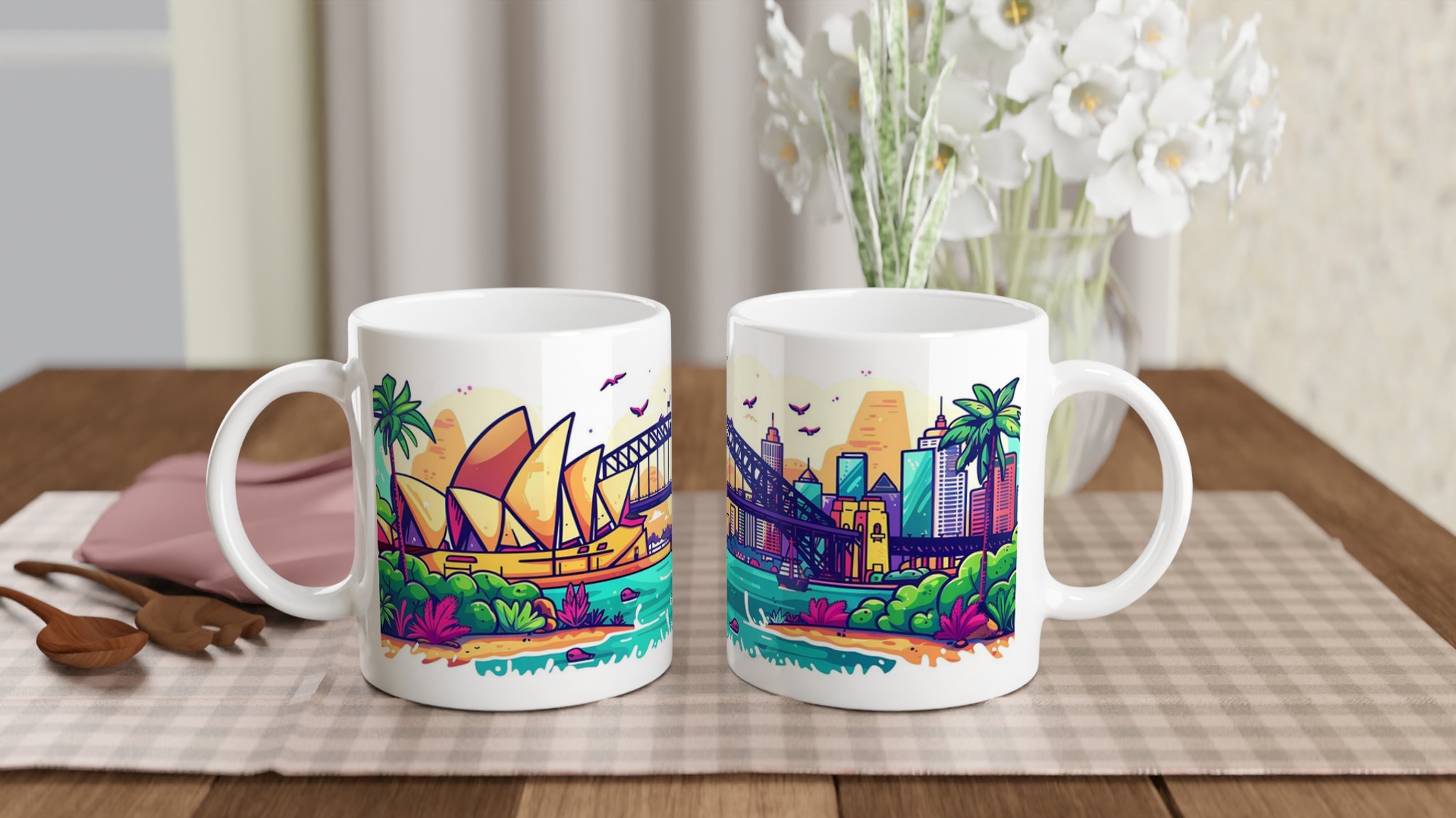 Sydney Harbor Pop Art Keramisk Mugg – Färgglad Resemugg i Valfri Färg 10 8d54b519-aee9-488f-ad14-a82ecca6c307