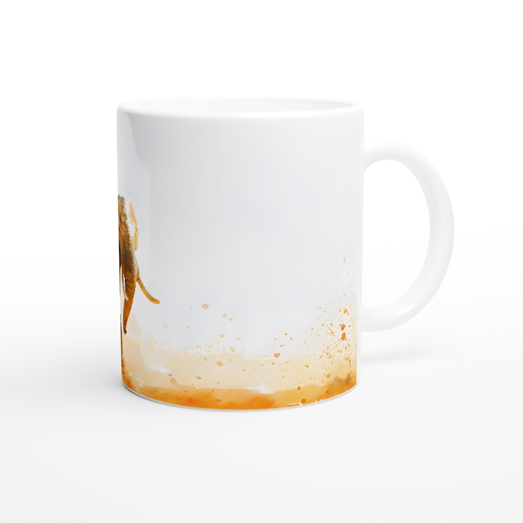 Majestätisk Elefant Mugg – Konstnärlig Akvarell Design i Varm Orange & Brun Toner, 11oz Keramikmugg 9 8d6ba14a-6758-4661-9630-55b12f39f623