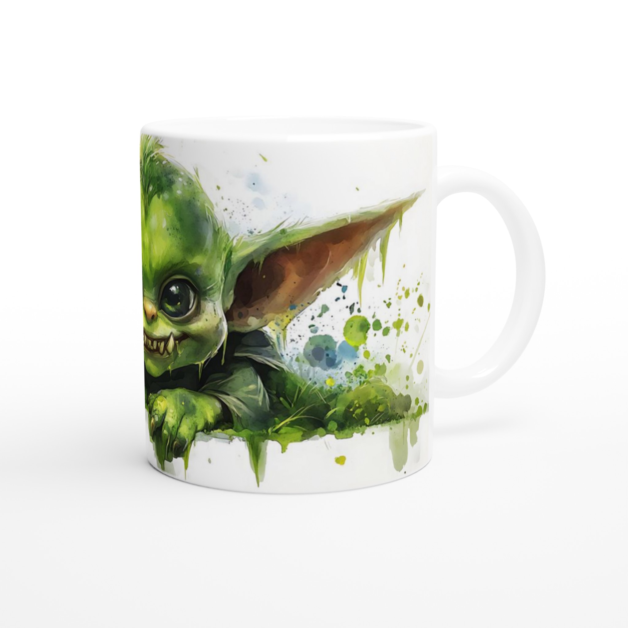 Grön Fantasyvarelse Akvarell Mugg – Charmig & Lekfull 11oz Keramikmugg 9 8d6cb2d7-2d90-4b7c-ad9f-62588dd2a0bc