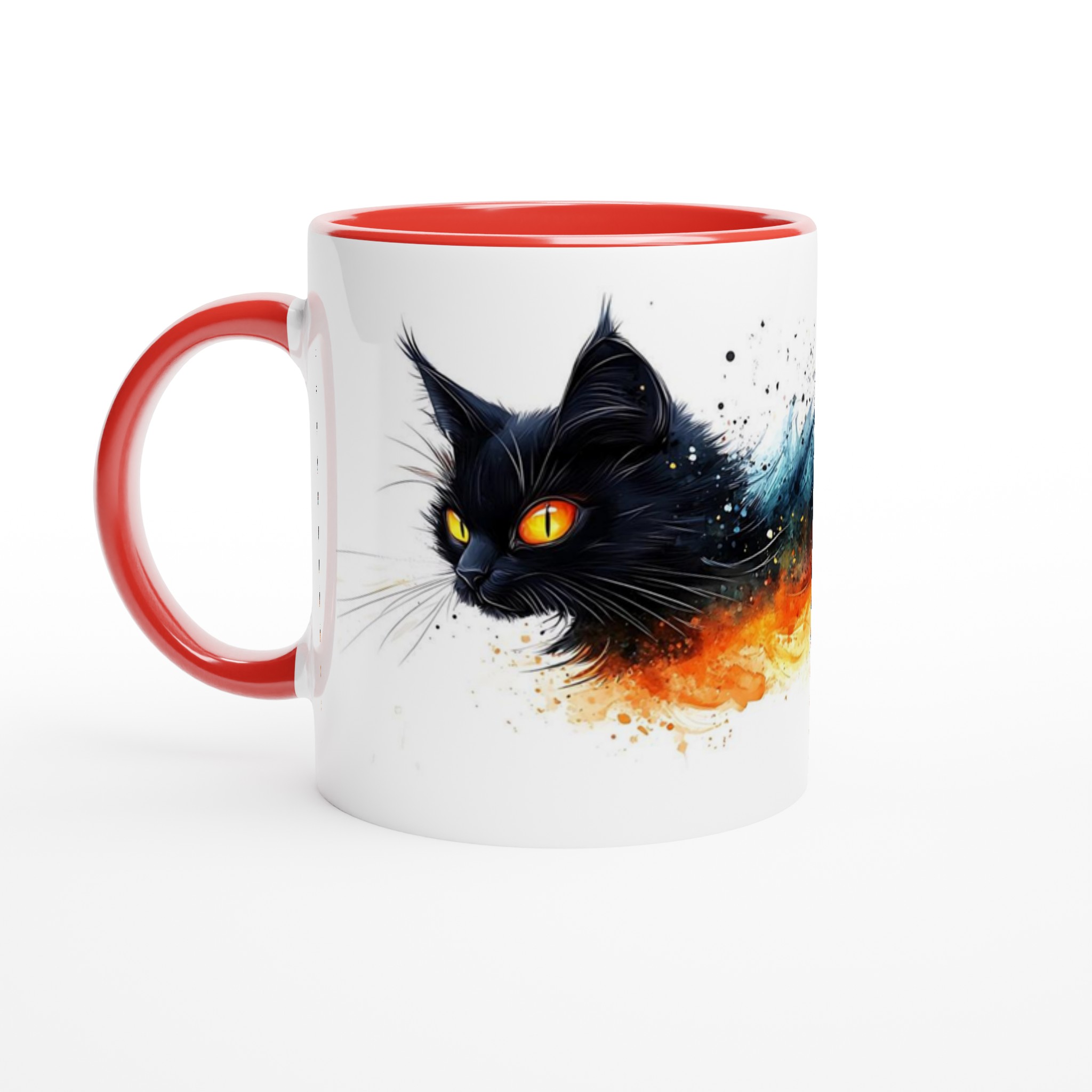 Mystisk Svart Katt Keramikmugg - Eld & Is Akvarell Konstverk i 7 färger 5 8d789a60-df54-41c7-9c9e-2560e54b9b2f