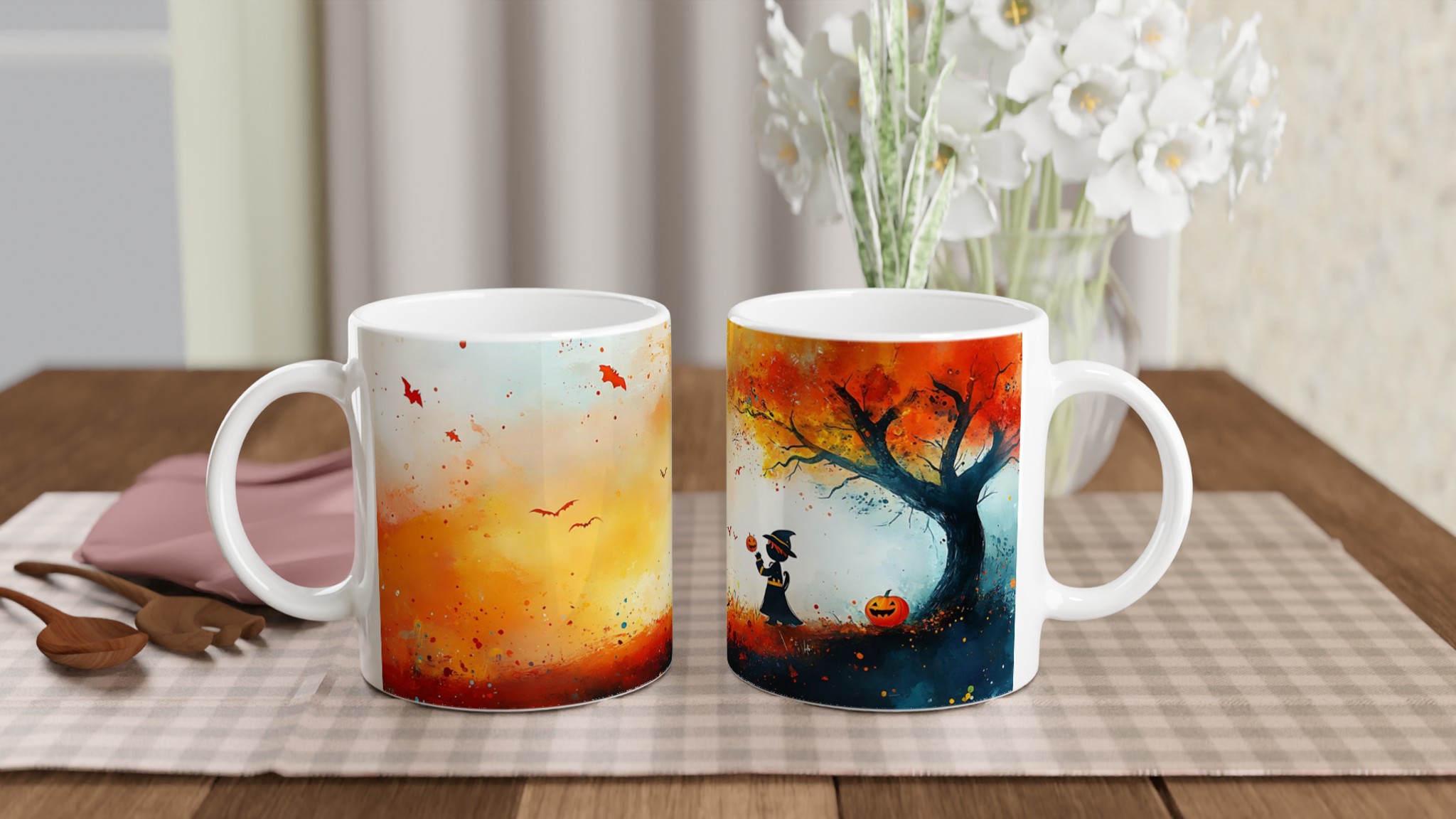 Höstmagi Keramikmugg - Charmig Häxa & Pumpa Konst - Välj bland 7 Förtrollande Färger 10 8d7ea6e4-9b8b-49da-af40-d4f50544c030