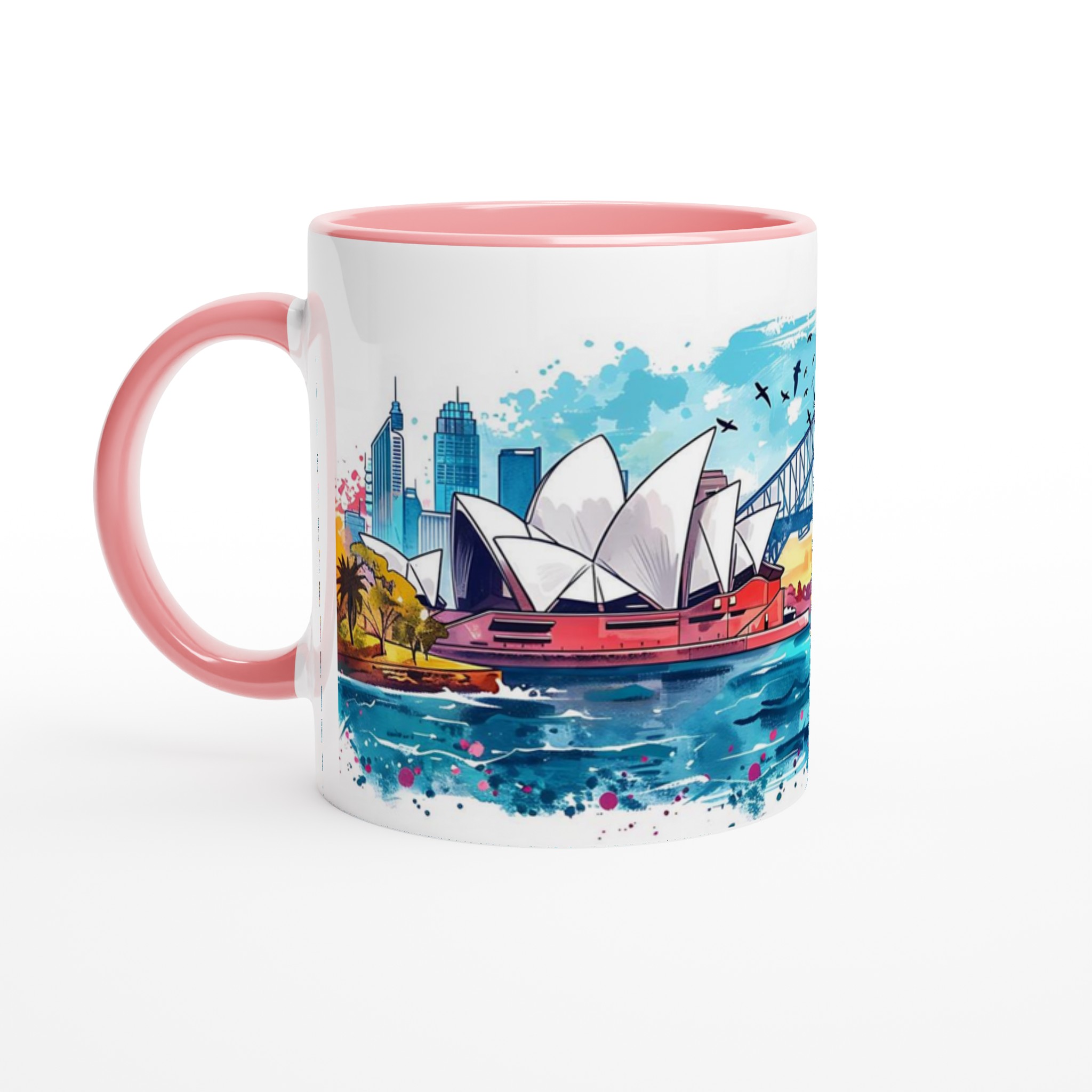 Sydney Skyline Akvarell Kaffemugg - En färgstark hyllning till Australien i ditt val av sju nyanser 6 8e136b7b-49c7-4e5c-8856-ab22a85bf06e