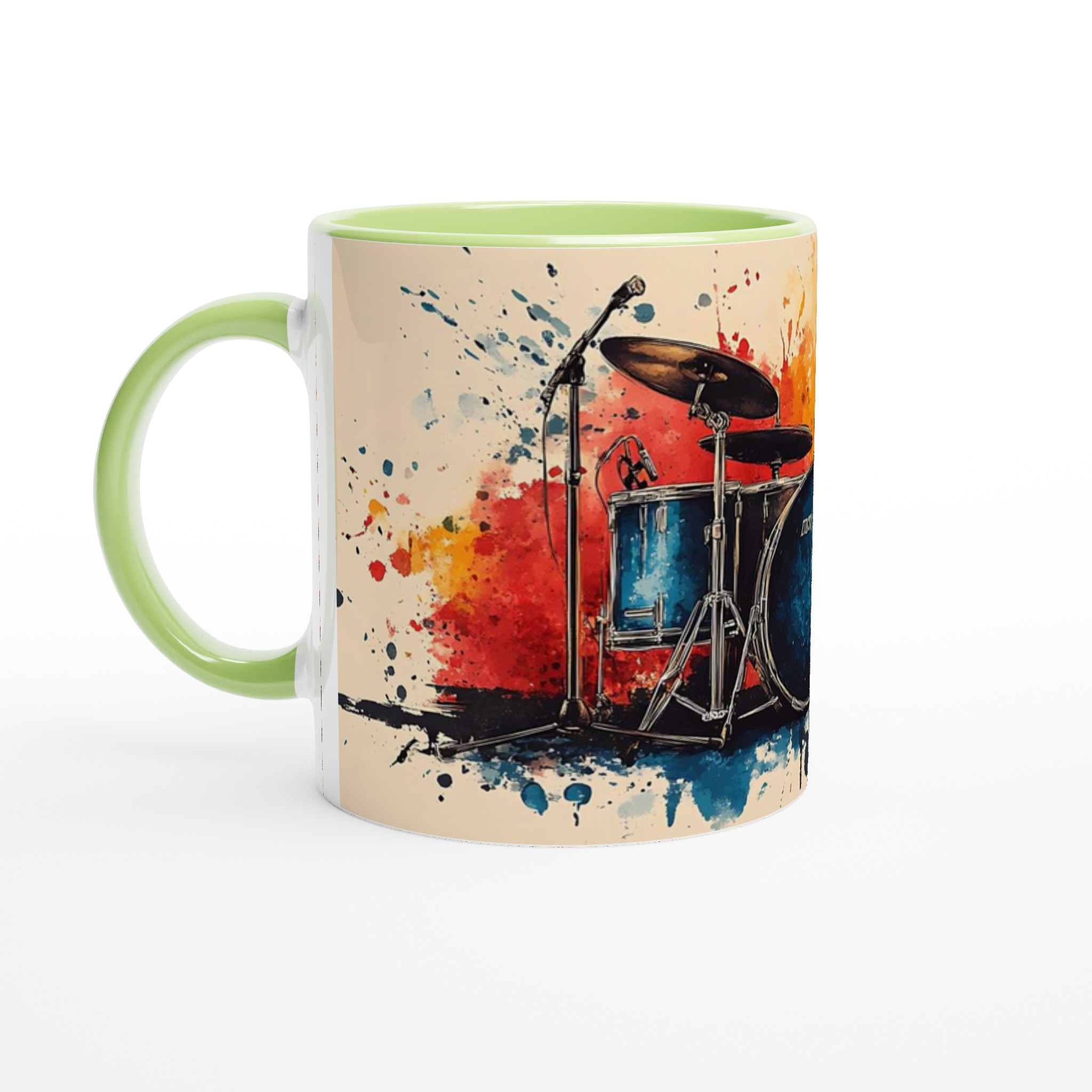 Abstrakt trumset keramikmugg – Musikaliskt färgsplash i 11oz – Välj bland 7 levande färger 7 8e3cdcea-0ac6-471f-836a-6fb86e874ef8
