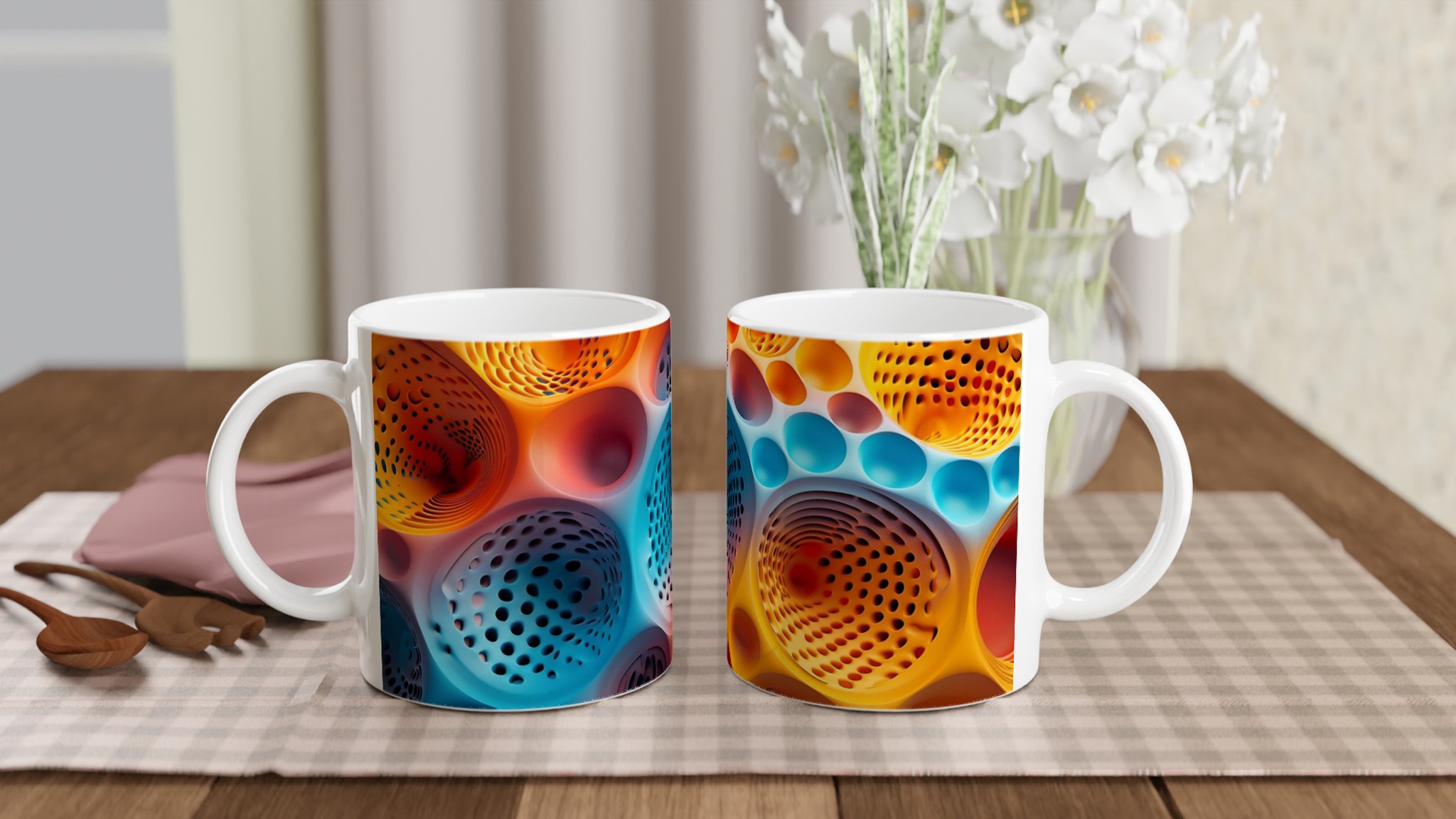 Abstrakt Mugg i Klara Färger: Dynamisk Design för Ditt Kaffebord – Välj bland Flera Livfulla Nyanser! 10 8e4d024e-1d3c-4ff4-a440-2a6814bff349