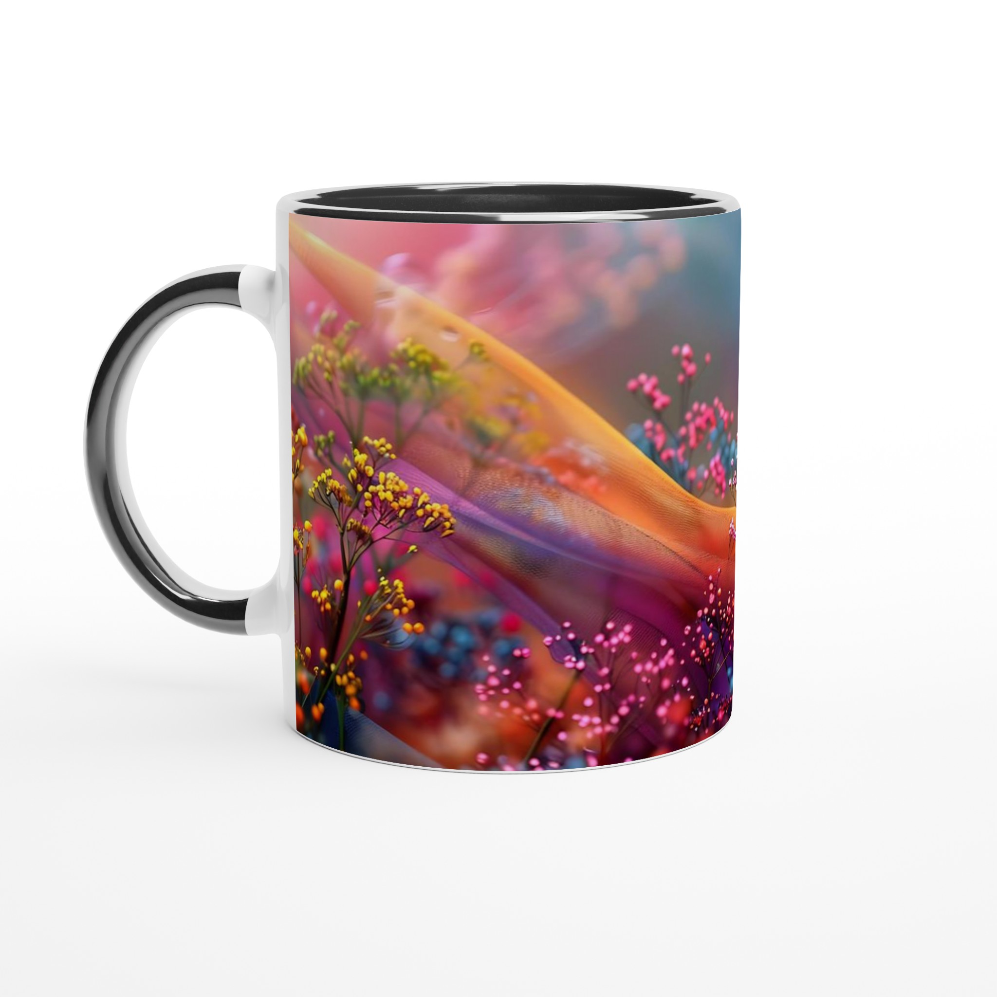 Färgsprakande Blomstermugg – 11oz Keramikmugg i ditt val av 7 nyanser 4 8e4f458e-6b76-4640-a6fc-b6b25fbfd795