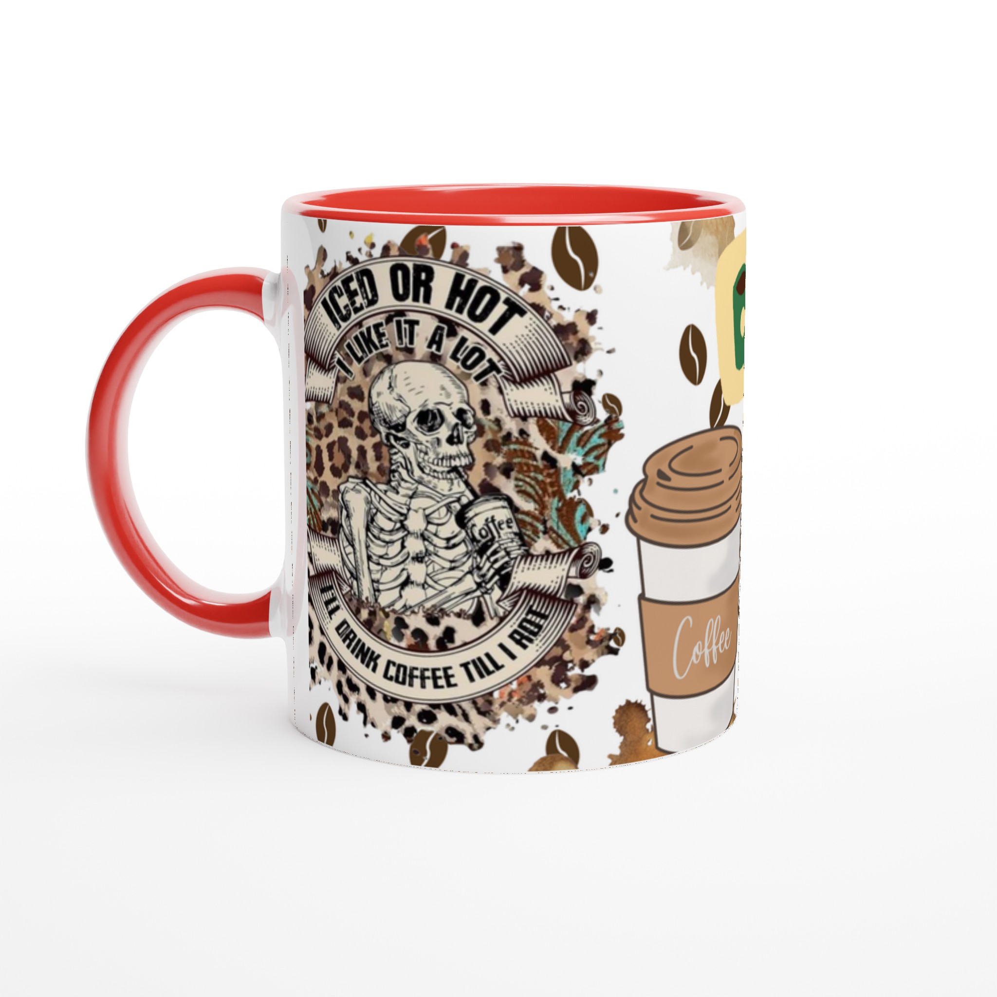 Vit 11oz keramikmugg med edgy kaffeskalle – välj din favoritfärg för att uttrycka din kaffeentusiasm 5 8eaf2770-9aa1-4674-99fb-38322aee5ea1