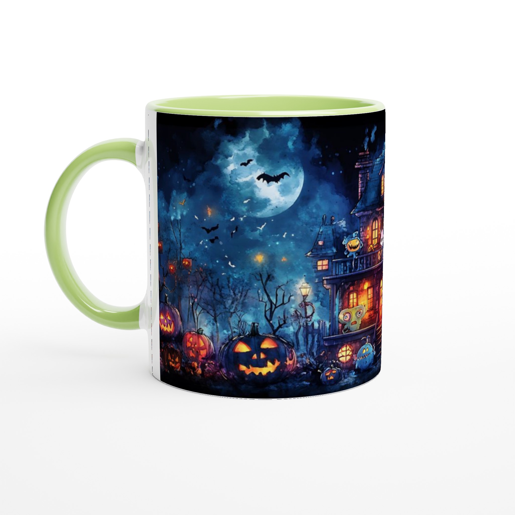 Spooky Fun! Haunted Mansion & Pumpkins 11oz Keramisk Mugg – Välj bland 7 kusliga färger! 7 8ee43e6e-59d4-47d1-a2e3-57ec0f1f7e37