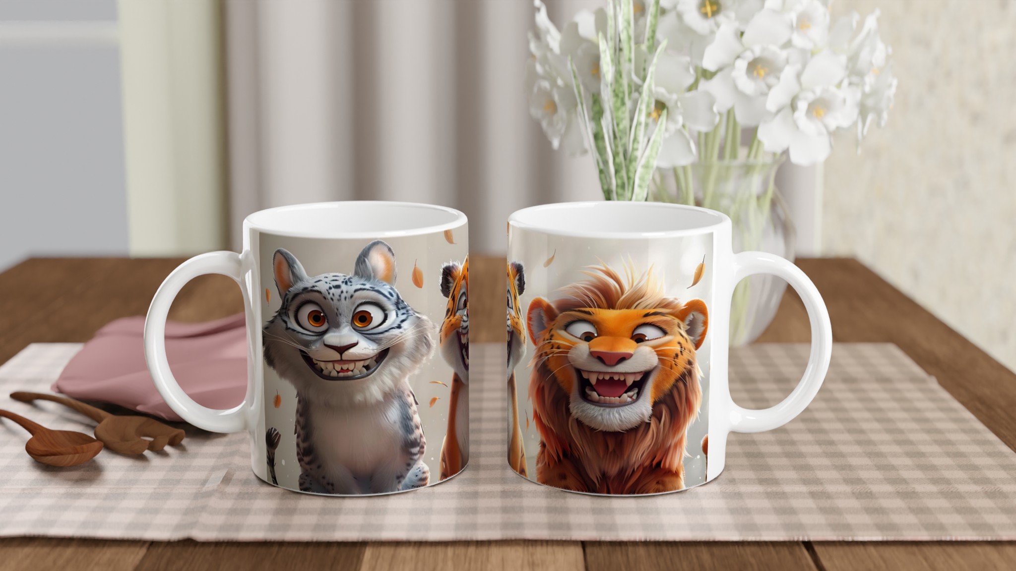 Humorfylld djungelkompis 11oz keramikmugg – Glada rovdjur i livliga färger 10 8f20c0ec-6f17-4a49-93f5-e442ca98d15f