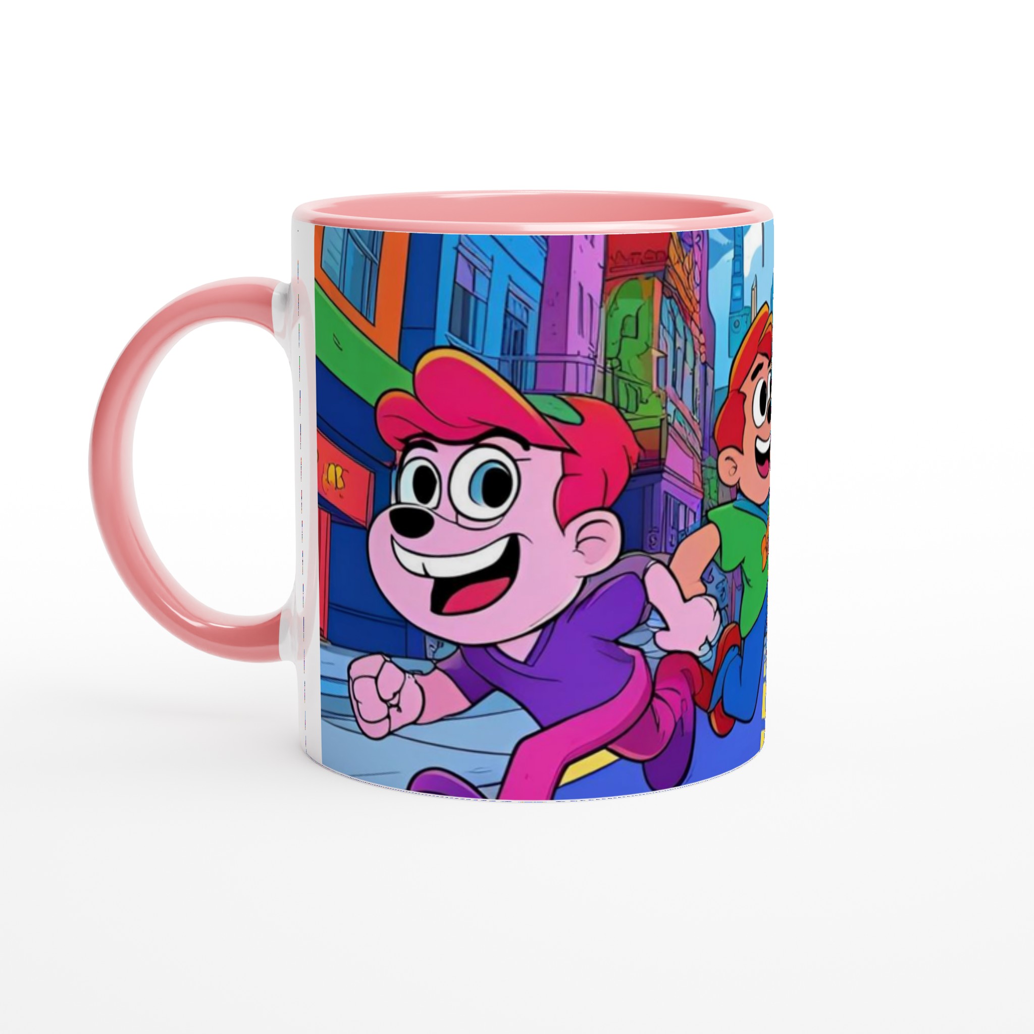 Vit 11oz keramisk mugg med lekfulla och färgstarka karaktärer – välj din favoritfärg 6 8f260301-d850-43d4-813c-ba8396f47124