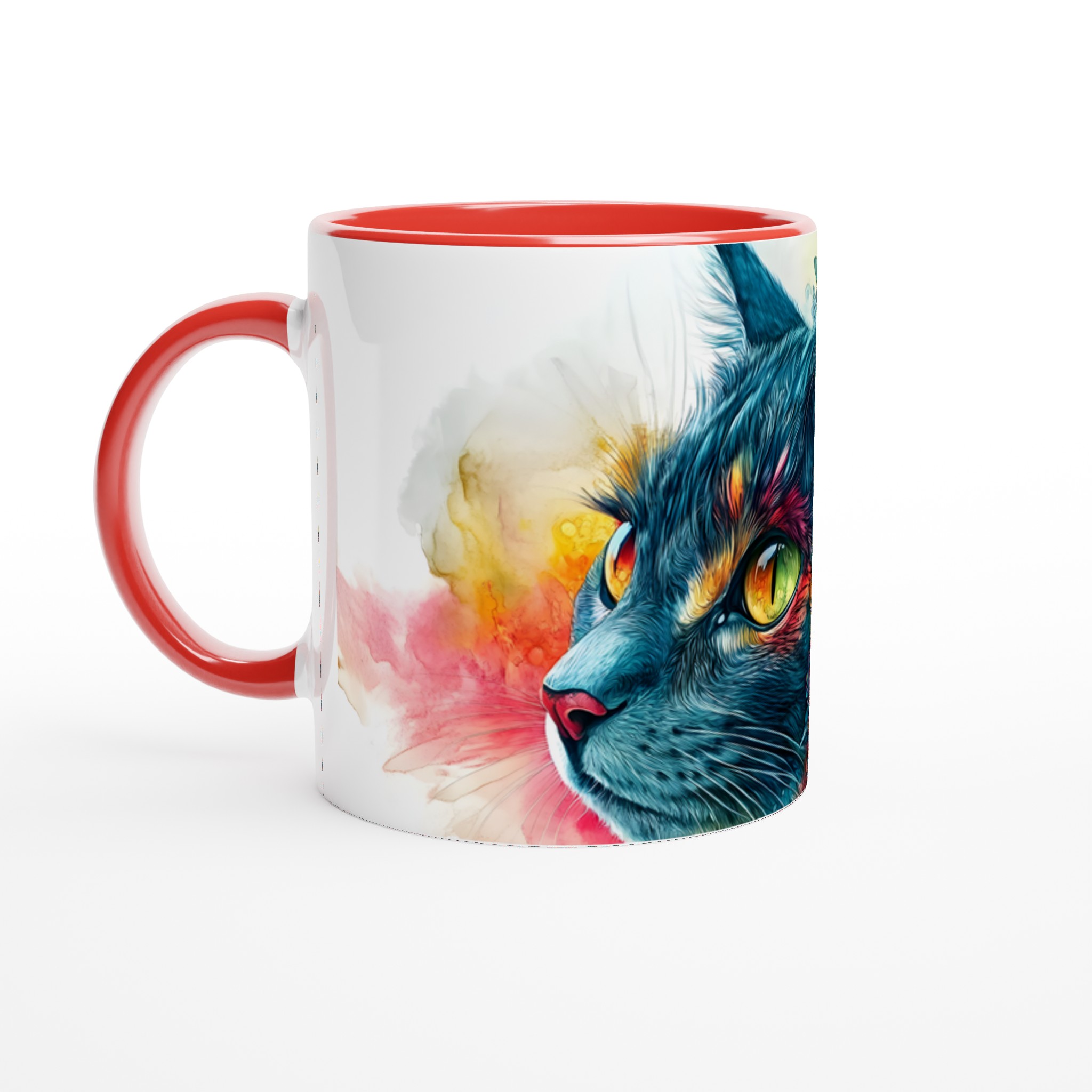 Färgsprakande Katt & Blomstermugg – 11 oz keramisk mugg för konstälskare 5 8f3115af-043f-4ca2-9bd1-e17fbf486cbf