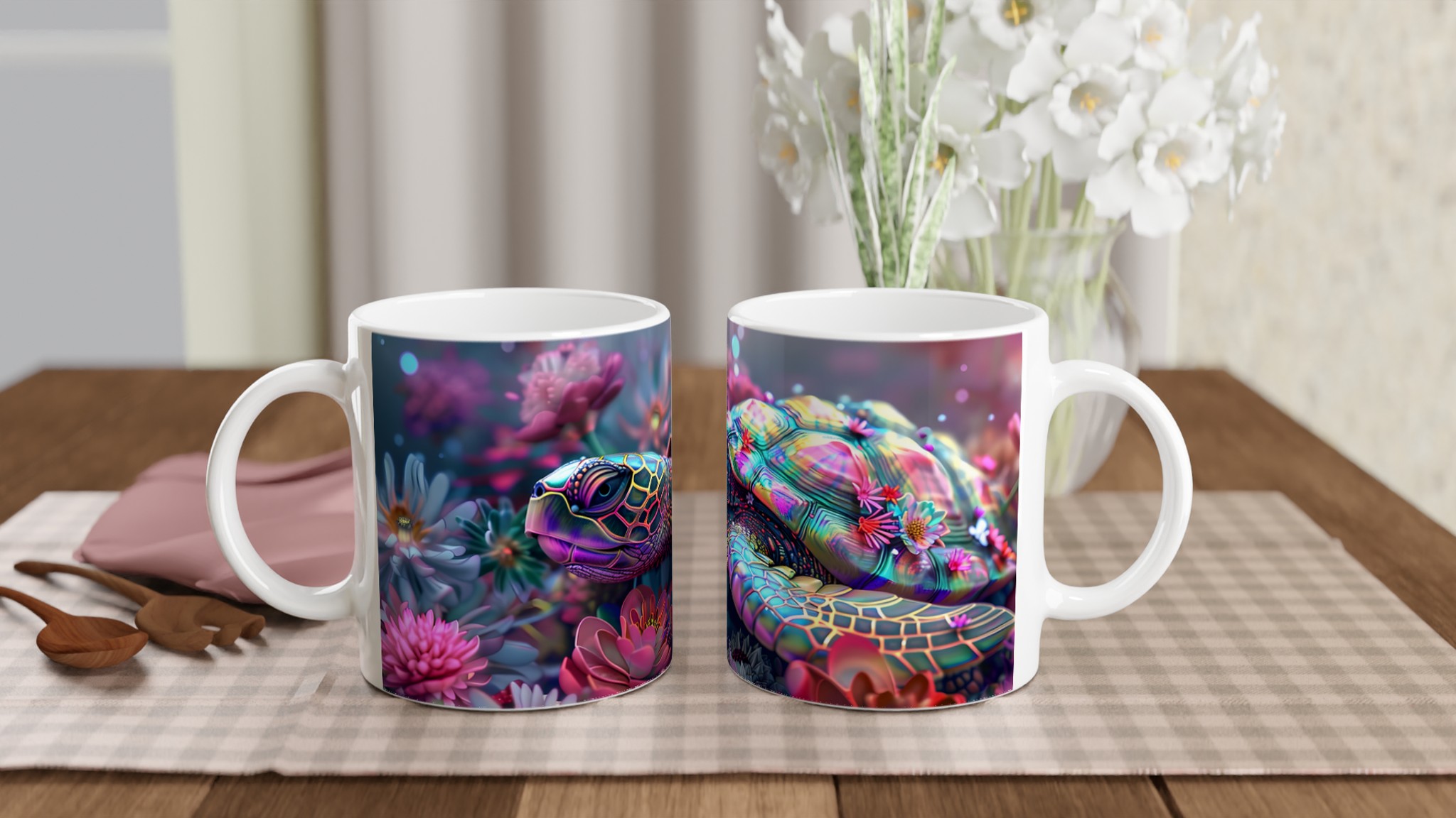 Färgsprakande Havssköldpadda 11oz Keramisk Mugg – Konstfull Design i Levande Nyanser 10 8f5d352c-362c-4a19-816f-5647374e64ad