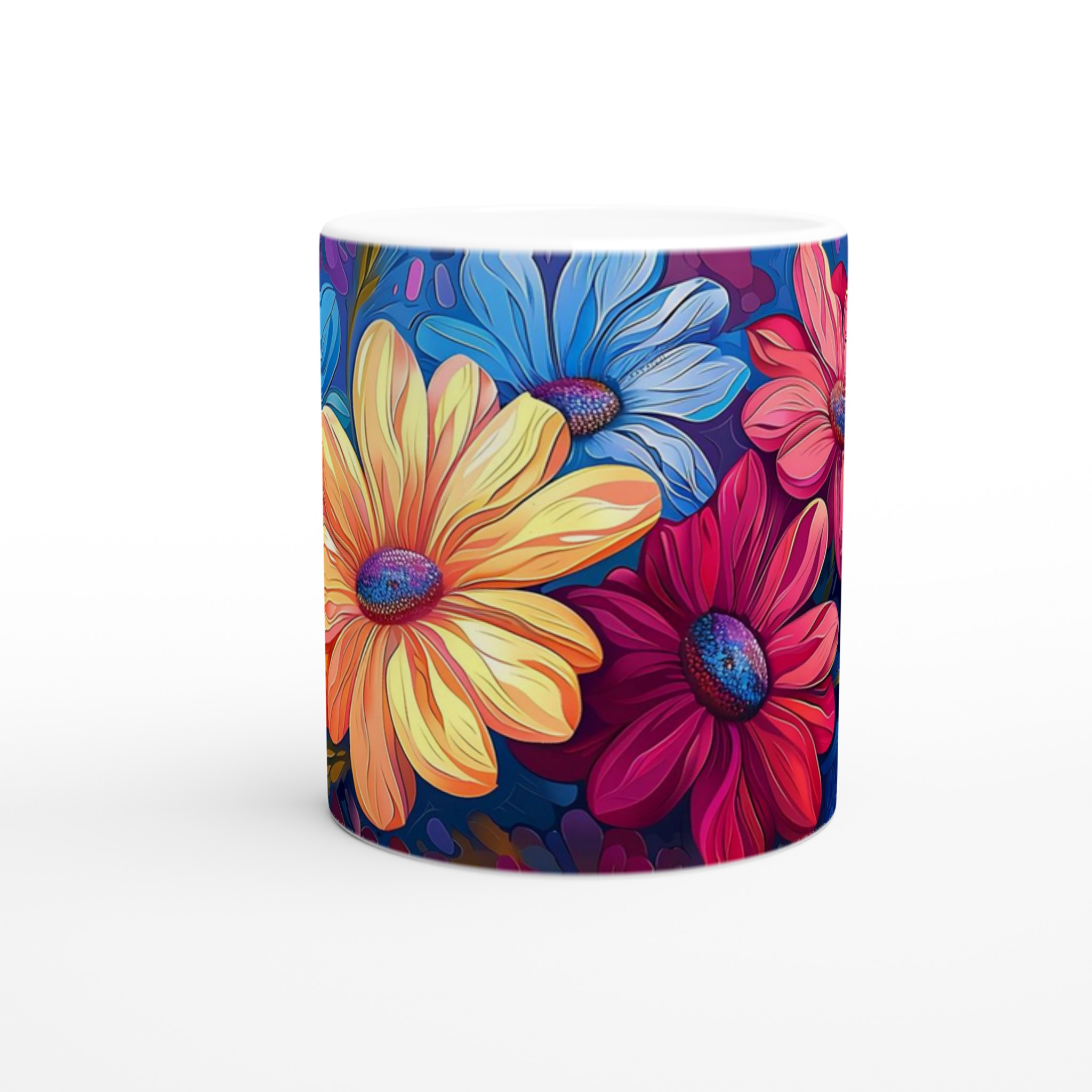 Färgglad Blommig 11oz Keramisk Mugg – Konstnärlig Design i Ditt Val av Färg 8 8f6fdb3c-e7eb-4a46-8a5b-2df5c0191c3e