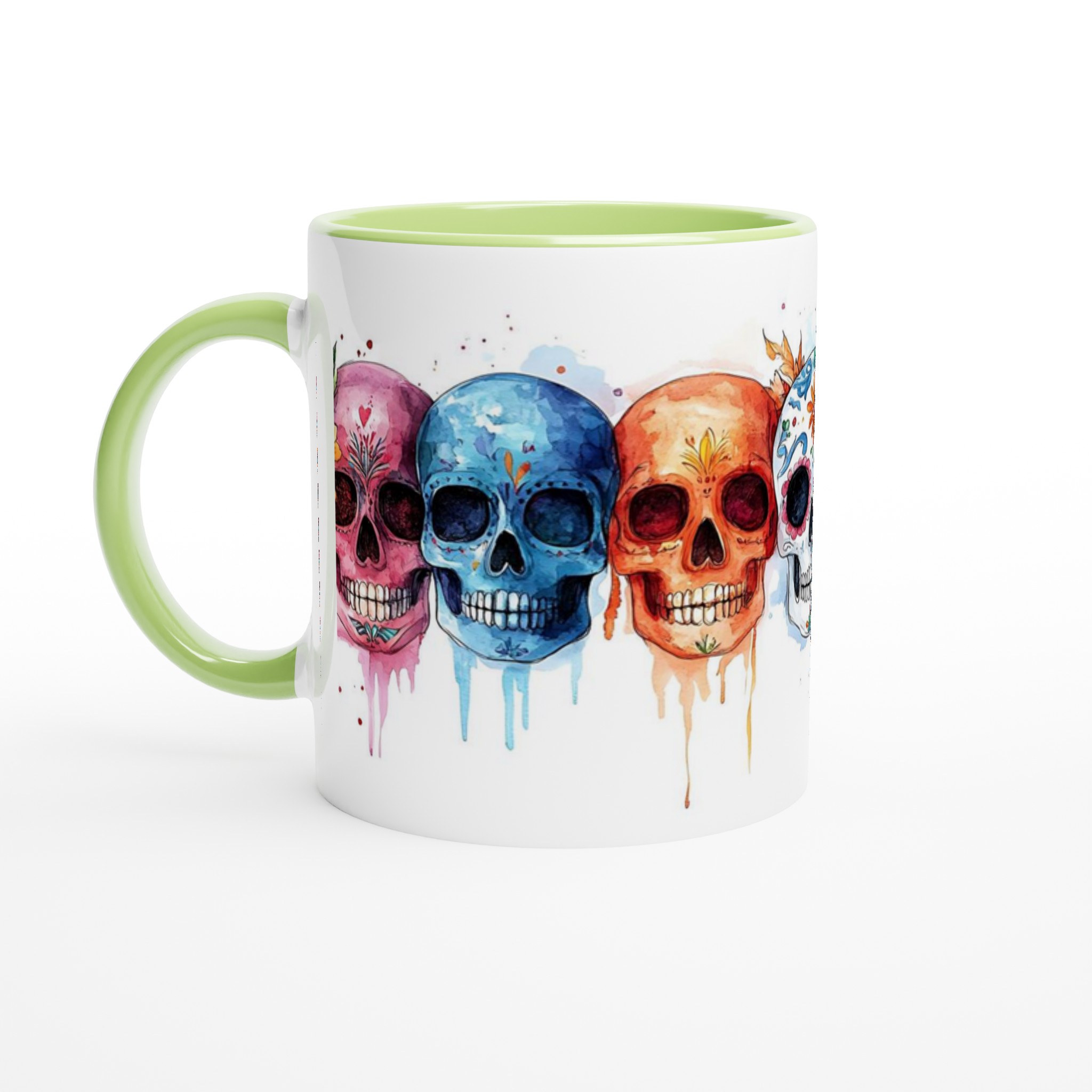Färgglad Sugar Skull Keramikmugg - Livfull Akvarell Día de los Muertos Design, 11 oz 7 8f99a779-b11a-448a-8a51-48834ee3b05f