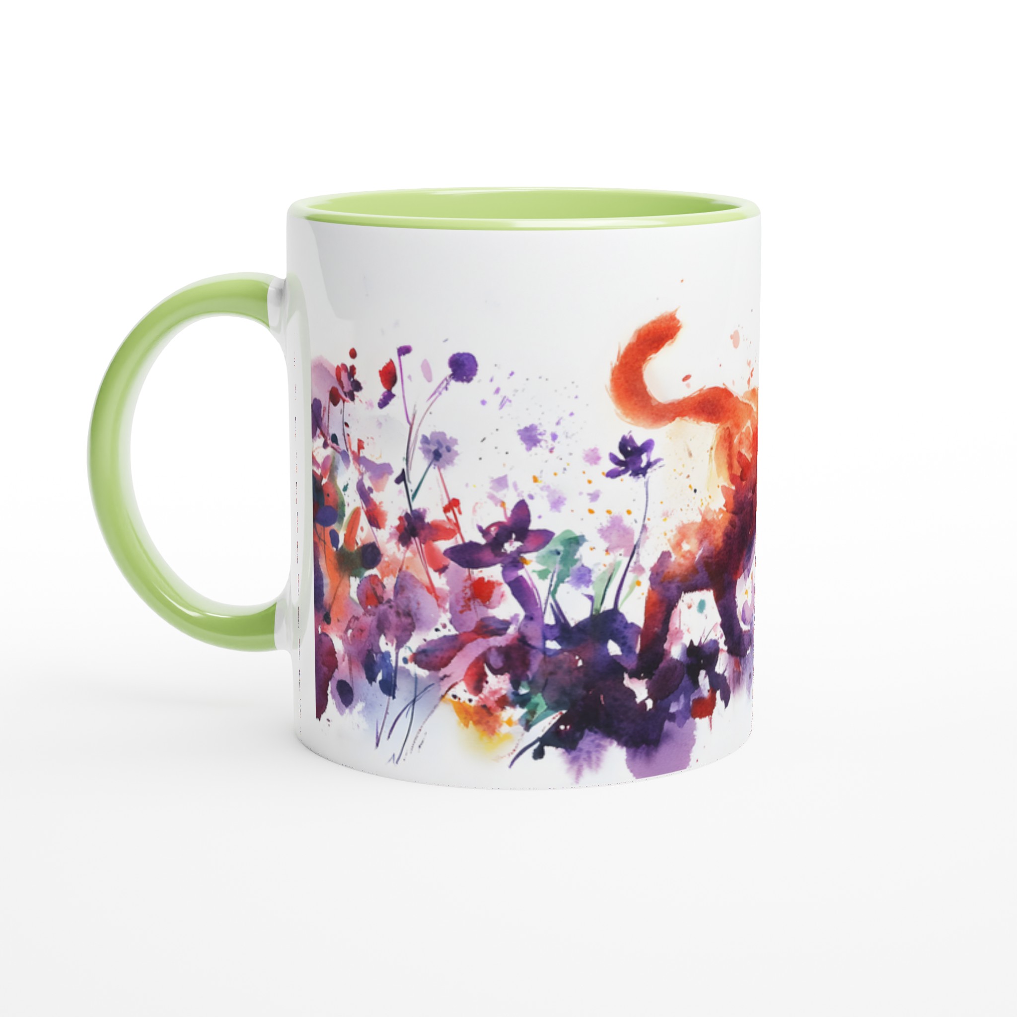 Konstfull Katt & Blommor - Akvarell Mugg | Välj bland 7 Färgstarka Keramikmuggar 7 8fd57b58-cd83-4952-a129-aadd6d3938d0