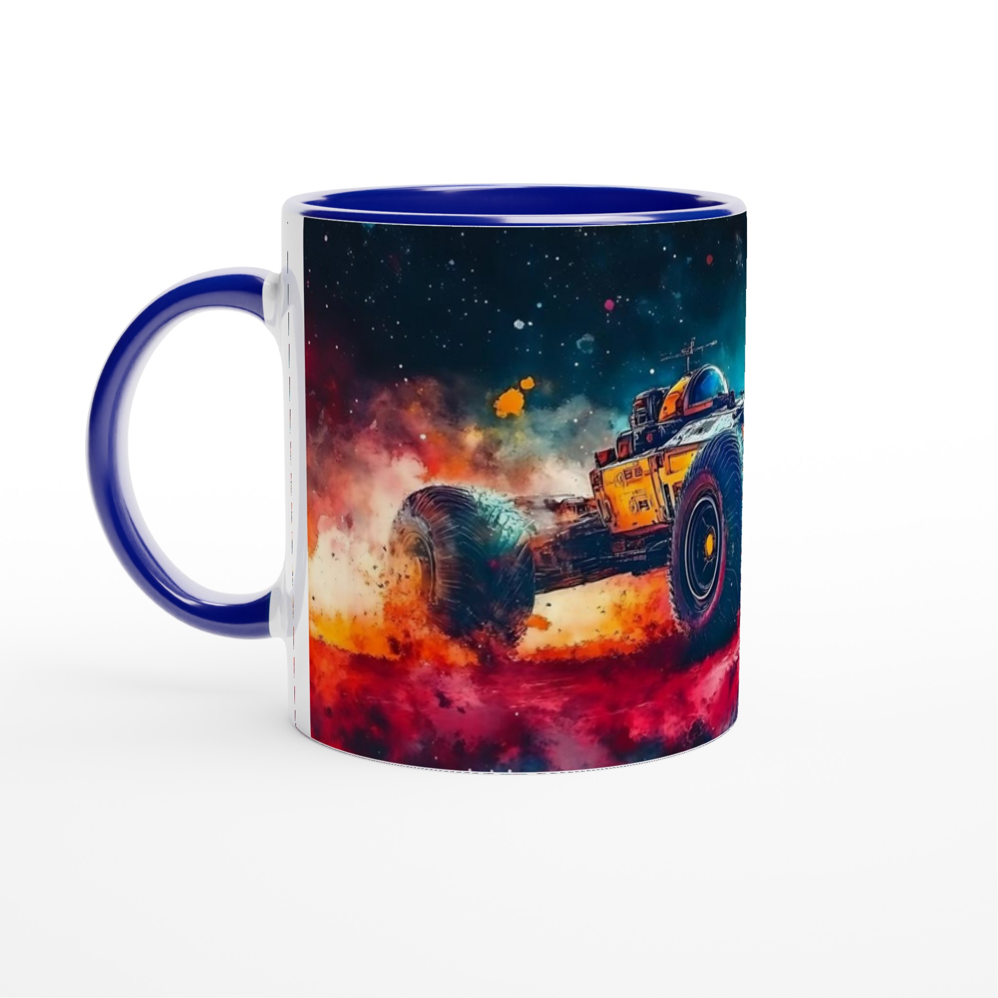 Vit 11oz keramisk mugg med explosiv futuristisk bildesign i livfulla färger 2 8fd9195c-e1c8-4fcd-9af4-c4a963ae7937