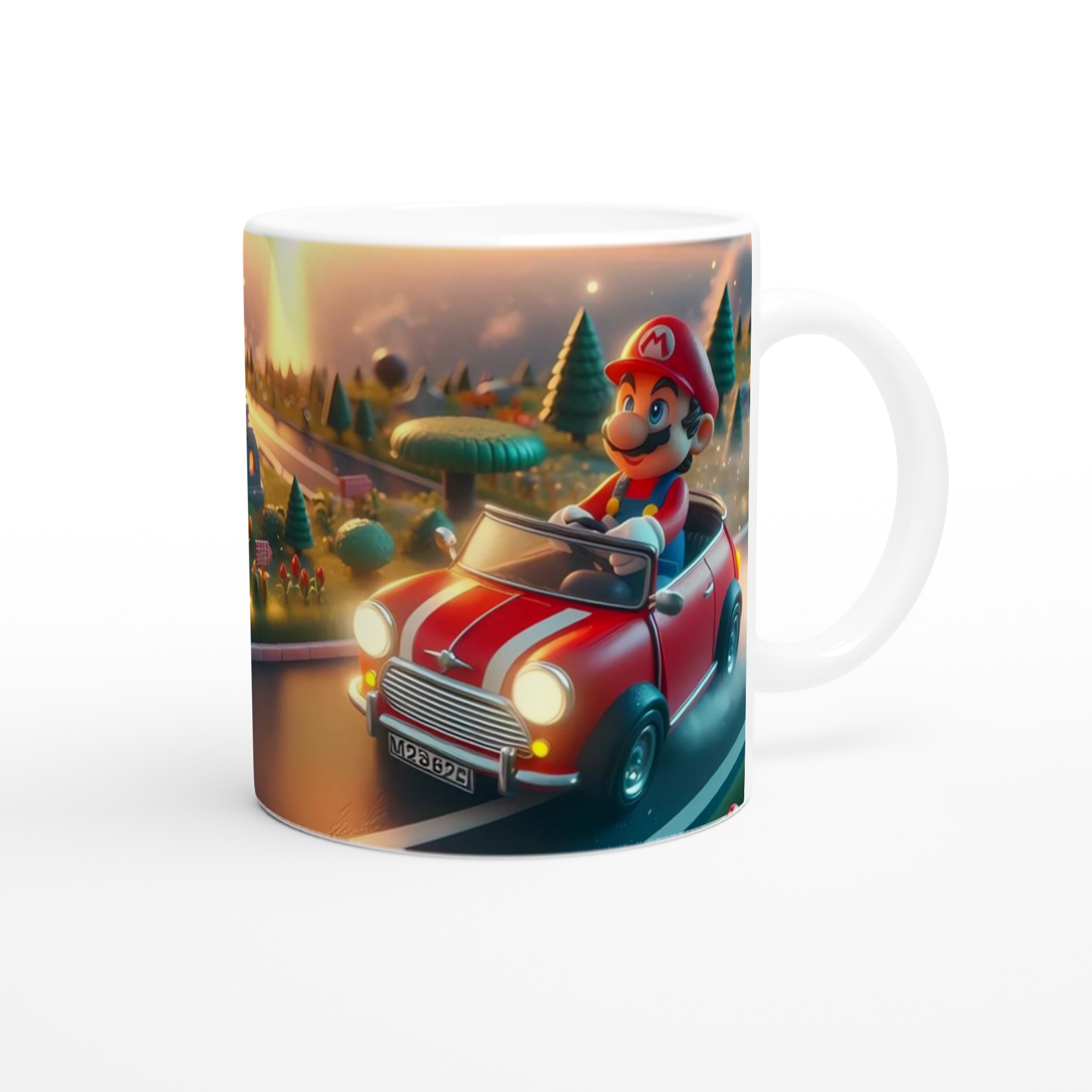 Vit 11oz keramisk mugg med lekfull racerbilsdesign i flera färgstarka nyanser 9 8ff869c0-8610-4e92-92aa-357908a4dd9b