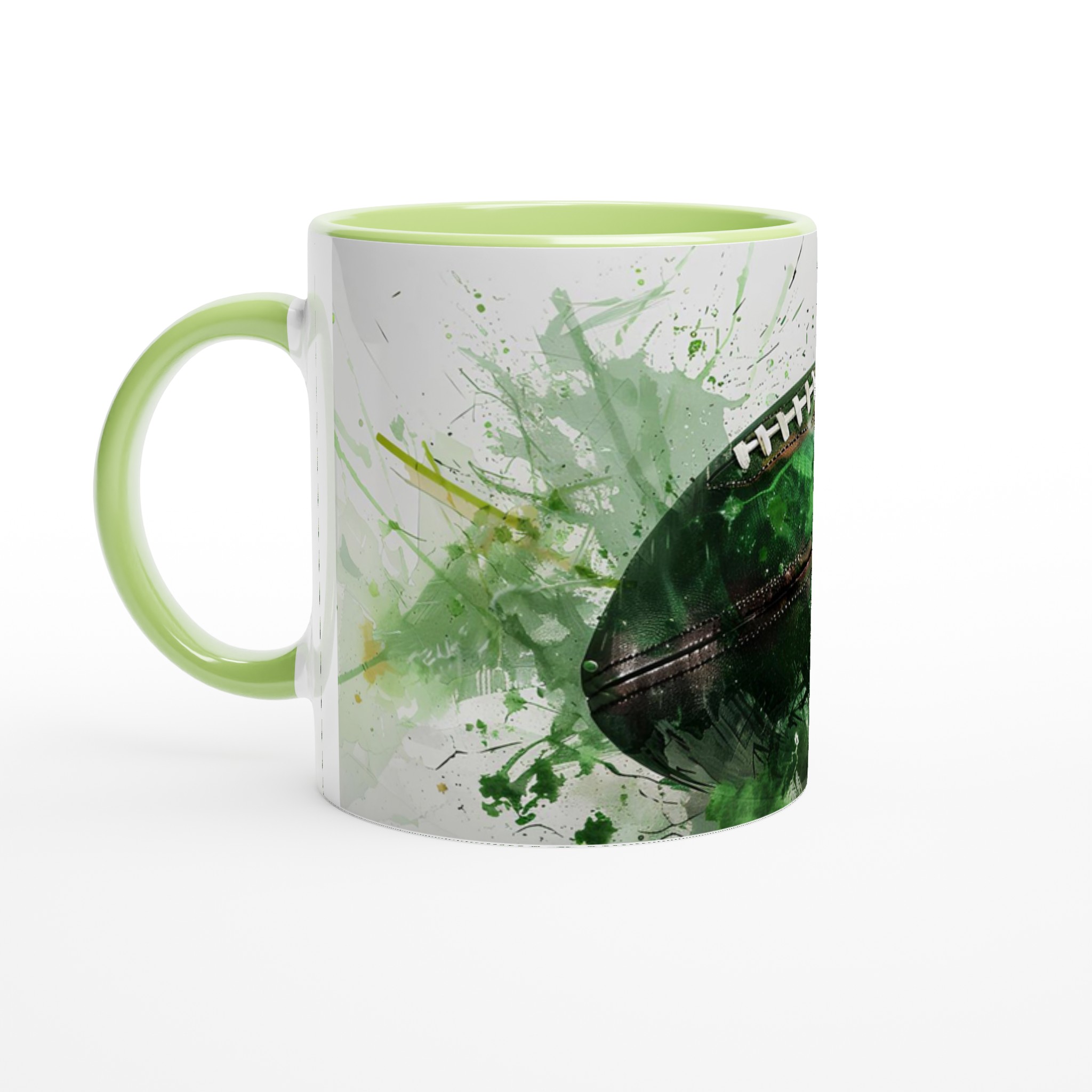 Grön Splash Amerikansk Fotboll – 11oz Keramikmugg i Valfri Färg 7 9004b554-9941-4f82-a4f1-02a11ccabe29