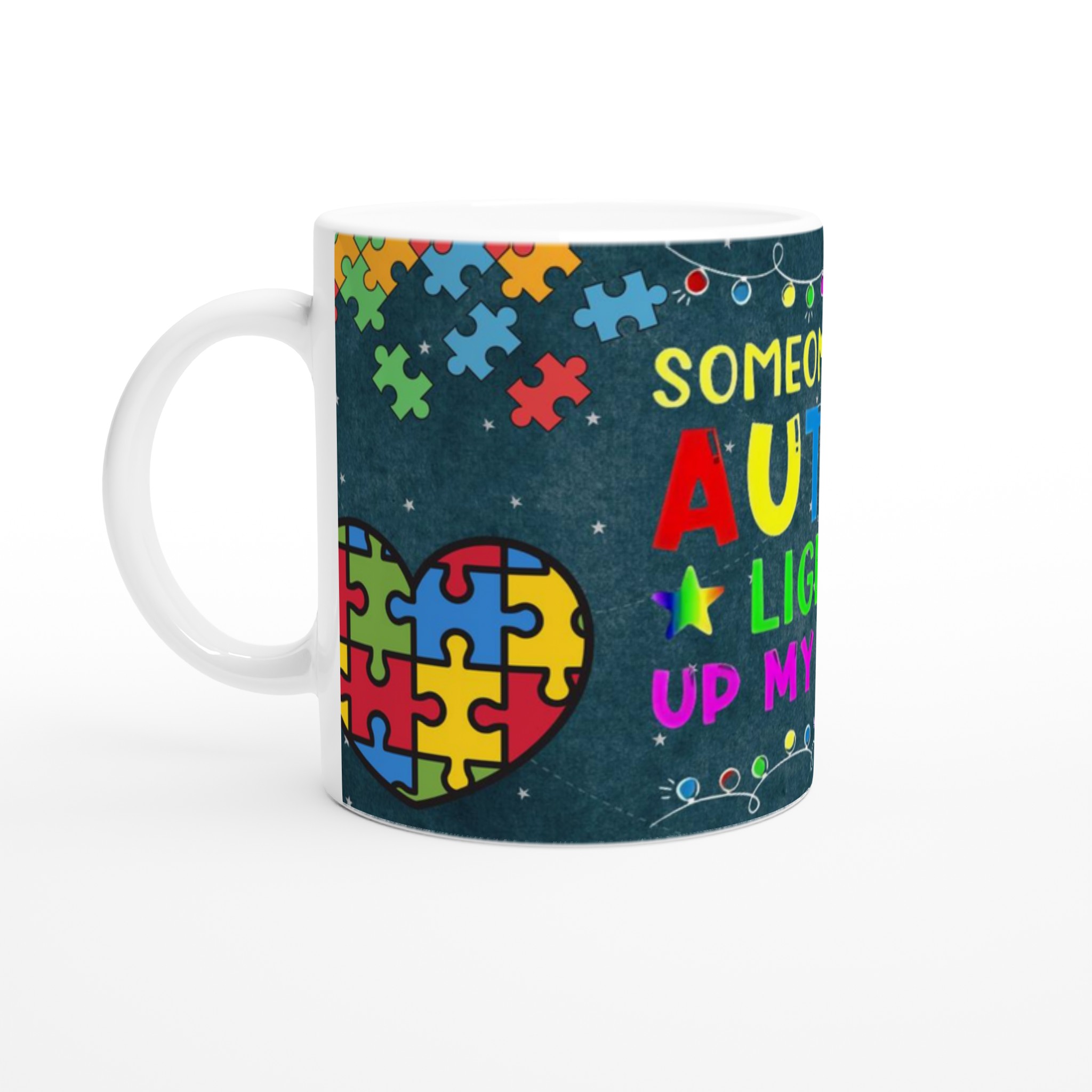Ceramic Mug 11oz with Colorful Autism Puzzle Heart Design in Your Choice of Seven Vibrant Colors 1 902ea9d1-56c9-40f7-9831-17f54b5dacbf