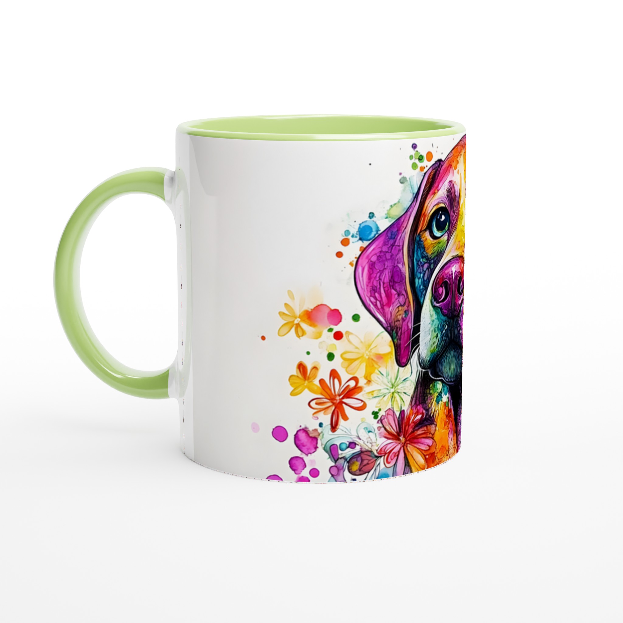 Färgsprakande Valp Akvarell Keramikmugg - 11oz, Välj bland 7 Livfulla Färger! 7 907bb433-cd70-4113-a369-e6094c34c451