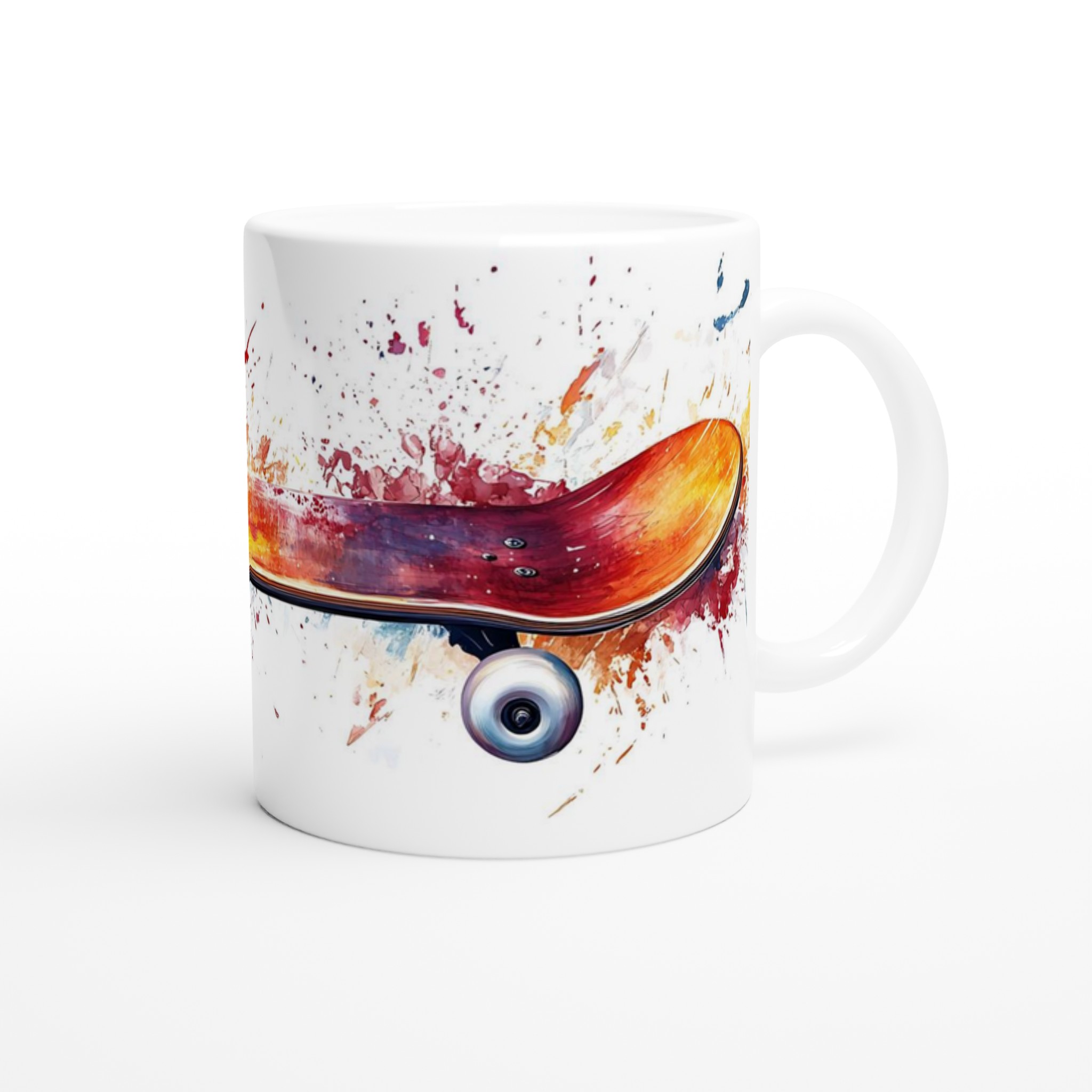 Skateboard Konst Mugg – Dynamisk Akvarell Design i Flera Färger, 11oz Keramisk Mugg 9 9092d526-60c4-421f-a683-759031cad041