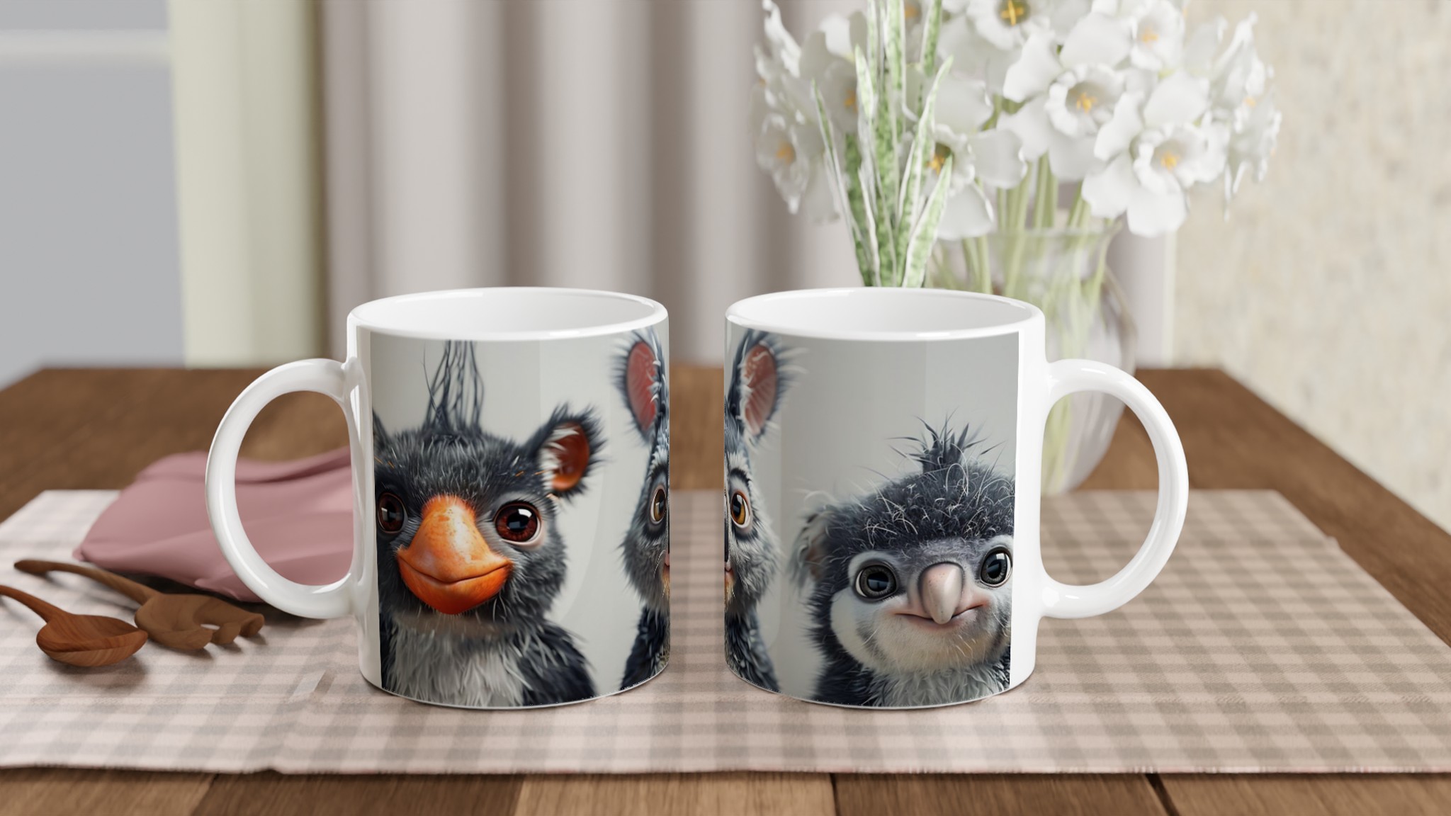 Söta och Fuzziga Djur Mugg – 11 oz Keramisk Kaffemugg i Ditt Val av Färg 10 90aa754b-f5ec-488f-8856-7538a63c9b9f