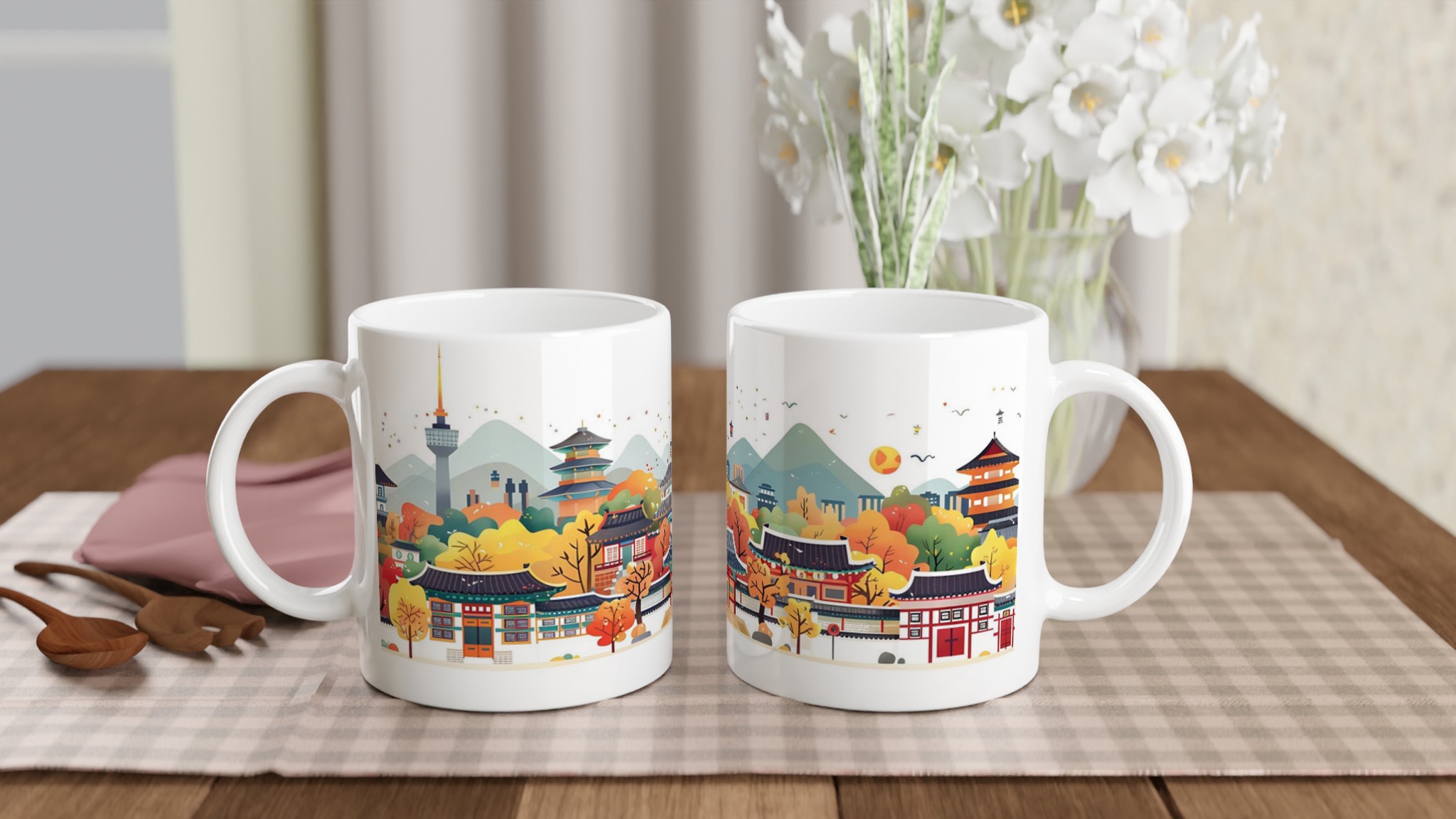 Seoul Cityscape Keramikmugg – En bit av Sydkoreas charm i ditt val av färg 10 90bfdee7-d25a-478e-87c9-99f44be48943