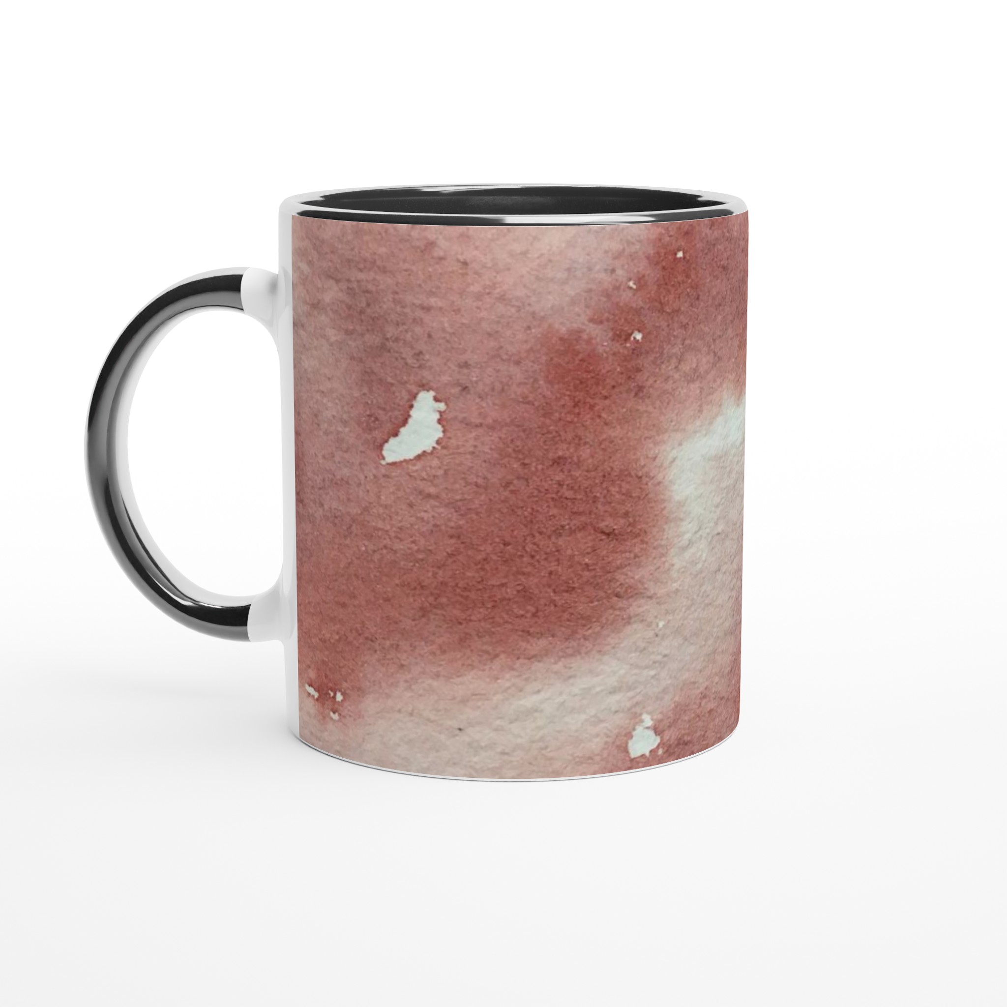Vit 11oz keramisk mugg med konstnärlig akvarelldesign i mjuka jordtoner 4 90d00f4c-7b66-42df-a17d-42fc16a6fcf0