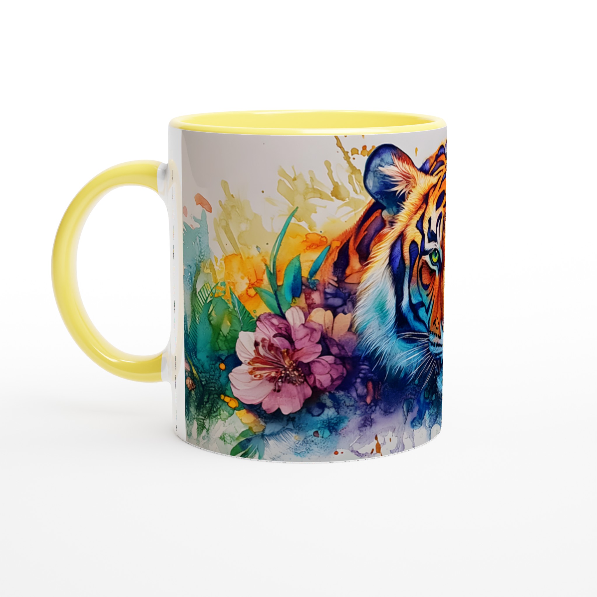 Abstrakt Akvarell Tiger Mugg – Vibrerande Djungeldesign för Kaffeälskare i Valfri Färg! 3 90eab4e0-cc94-4ddd-8115-1485bf2542ec
