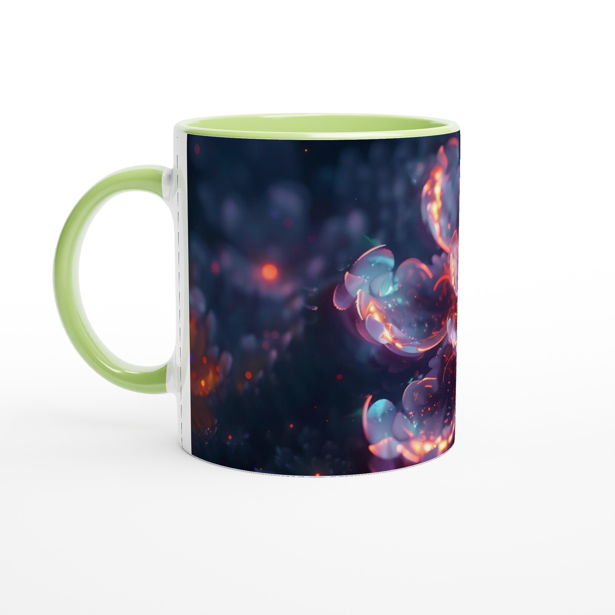 Abstrakt Neonblomma 11oz Keramisk Mugg – Lysande Design, Välj Din Färg! 7 90ee13e8-a55a-4b55-b18b-fe36629f2b7f