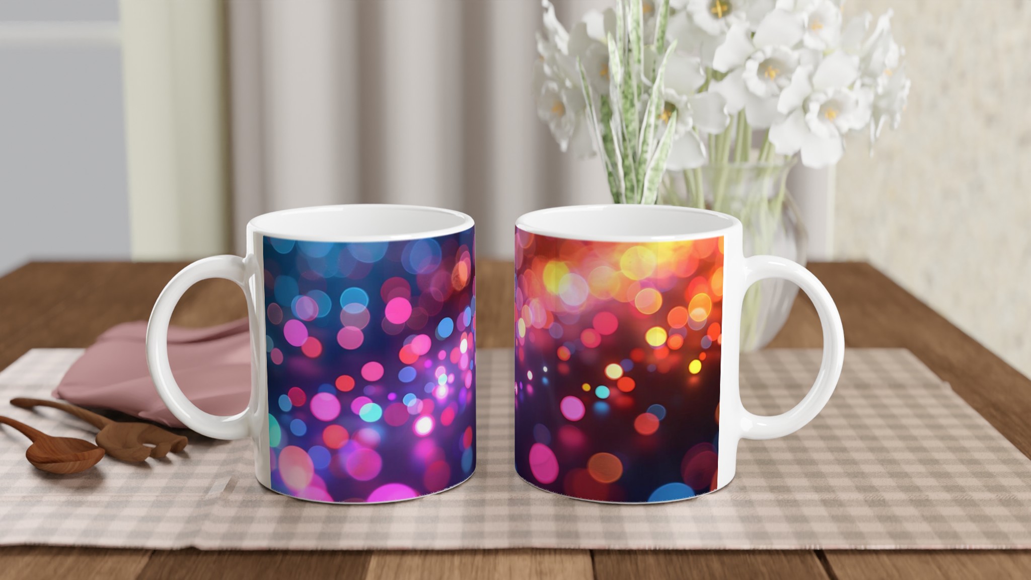 Färgsprakande Bokeh Keramikmugg - 11oz, Välj Din Favoritfärg! 10 90f7af73-242e-452b-9e26-2e83b9bd5b9b