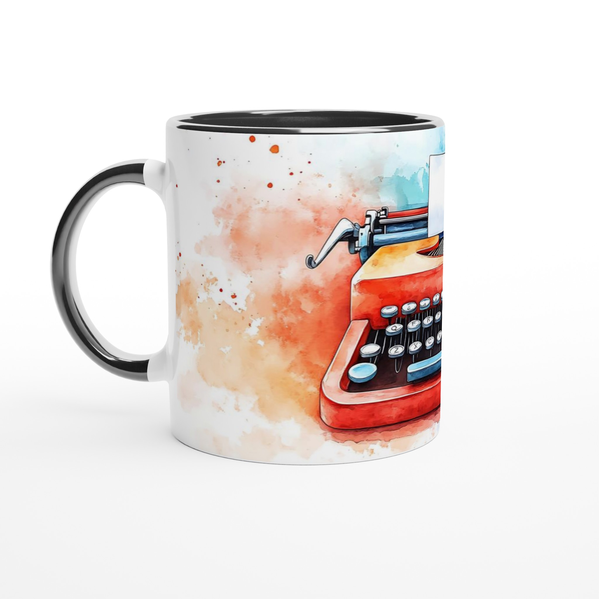 Retro Skrivmaskin Akvarellmugg – Kreativ Design i Valfri Färg, 11 oz Keramik 4 91353a4b-da82-4368-ab71-b6a9125df94a