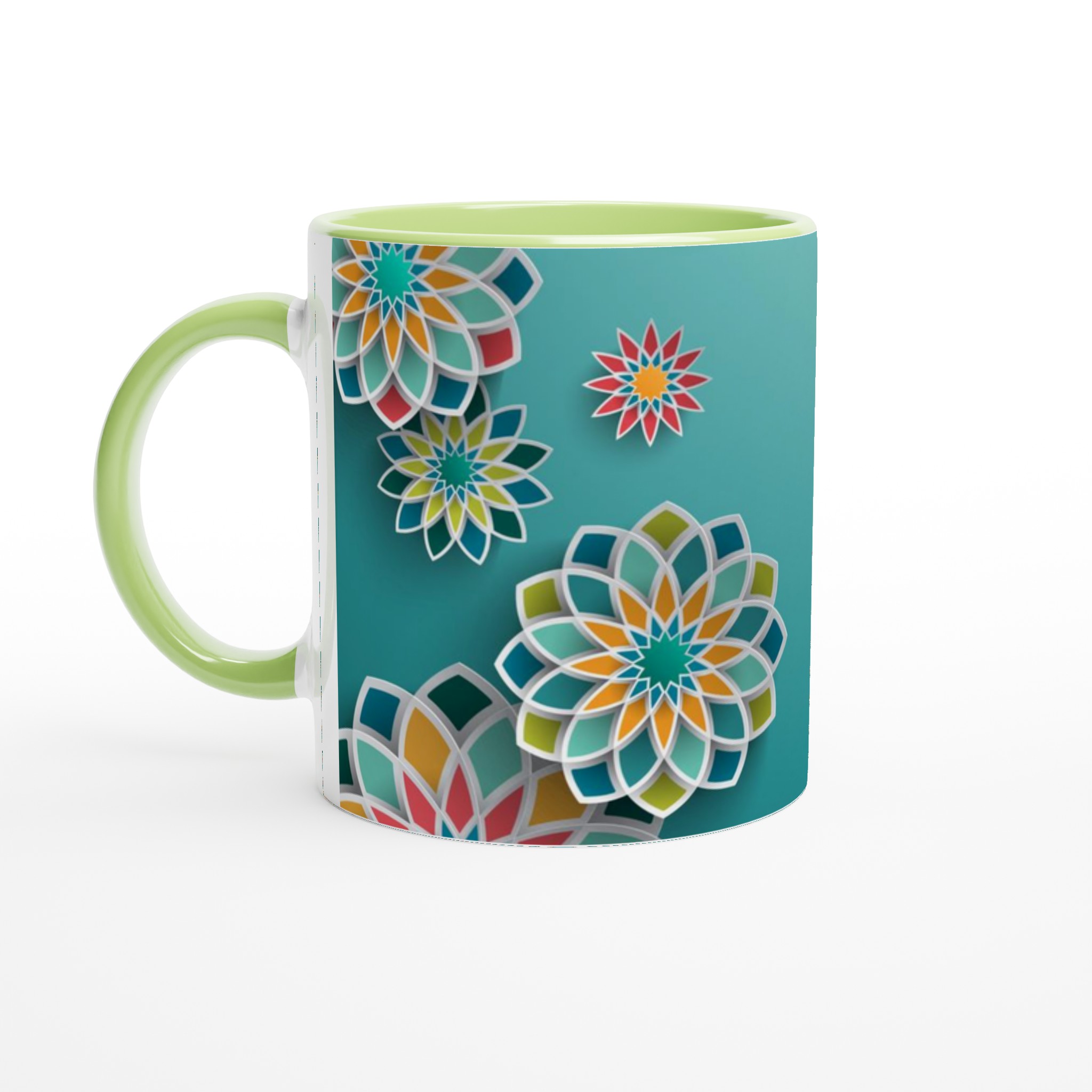 Vit 11oz keramisk mugg med färgstark mönsterdesign i valfri nyans 7 9136a627-ec9f-4188-b2f0-e46ad6c283bb