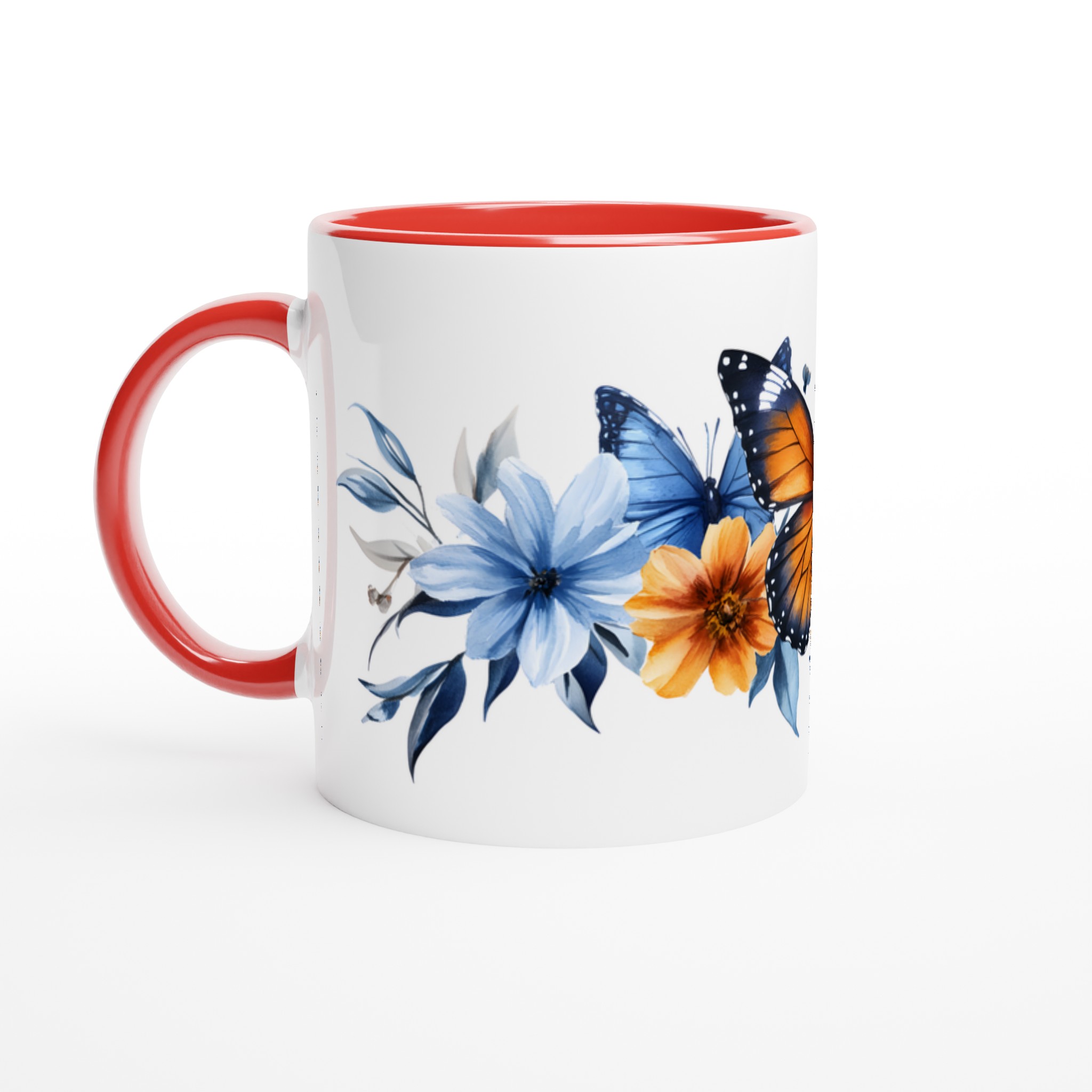 Fjäril och Blomsterprakt – 11oz Keramisk Mugg för Färgglada Kaffestunder i Valfri Färg 5 914565ac-c7cb-4da9-8a60-b9b13dab0620