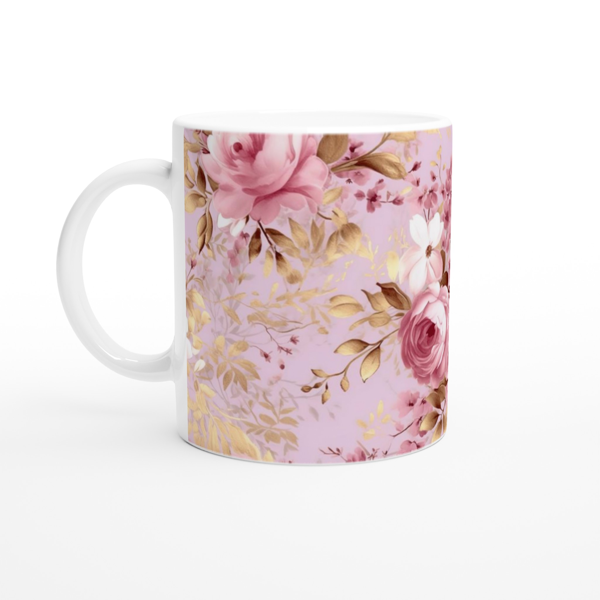 Elegant Vit 11oz Keramisk Mugg med Rosig Blommig Design – Välj Bland Färgstarka Keramiska Nyanser 1 914a4d6b-bc29-47ca-8aeb-9831d2622f4b