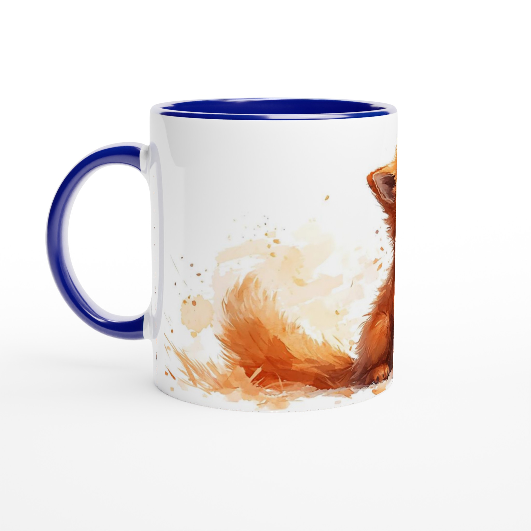 Söt Vattenfärg Rävmugg – Vit 11oz Keramisk Mugg för Kaffe & Te i Flera Färger 2 9166b080-ec6a-48ba-9657-b51a184fc48c