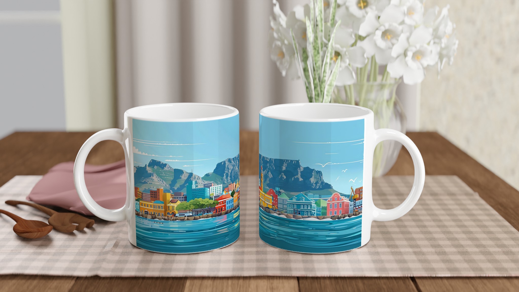 Färgsprakande Kapstaden: Keramisk Mugg – Dröm dig bort med denna livfulla design i ditt val av sju färger 10 916da85e-40d8-4904-add0-eb85c611a01b