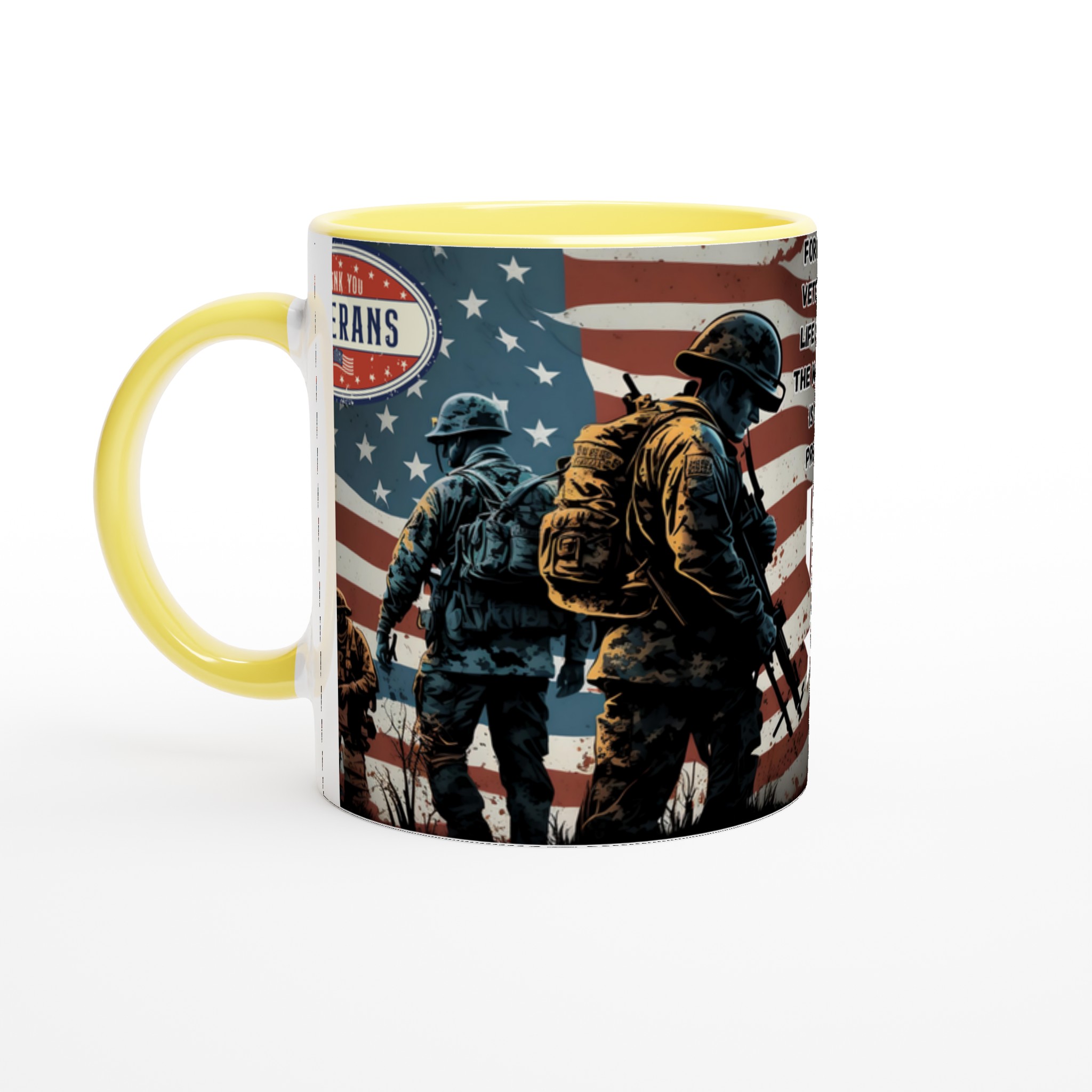 Vit 11oz keramisk mugg med patriotiskt veteranmotiv i flera färgval 3 917de81d-b5a9-442e-97c8-0e6dcf7502ee