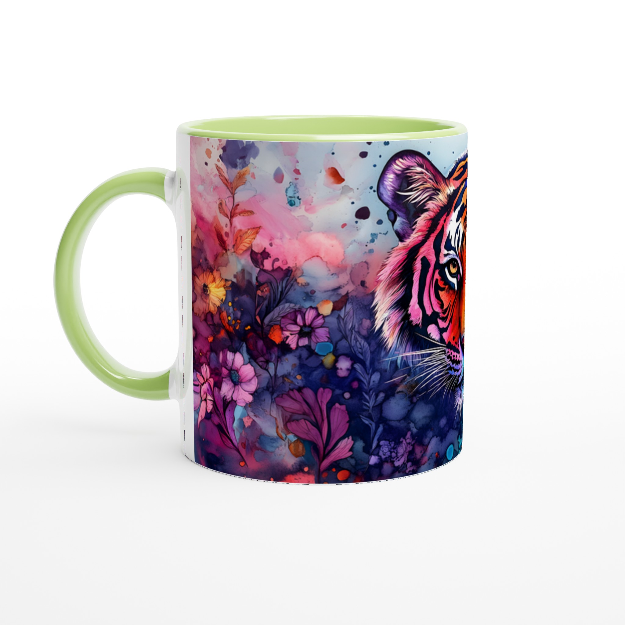 Abstrakt Akvarell Tiger Mugg – Vibrerande Konst på 11oz Keramik, Välj Din Favoritfärg! 7 918e5474-2dc7-4c08-a381-3e2ebb4df9fb