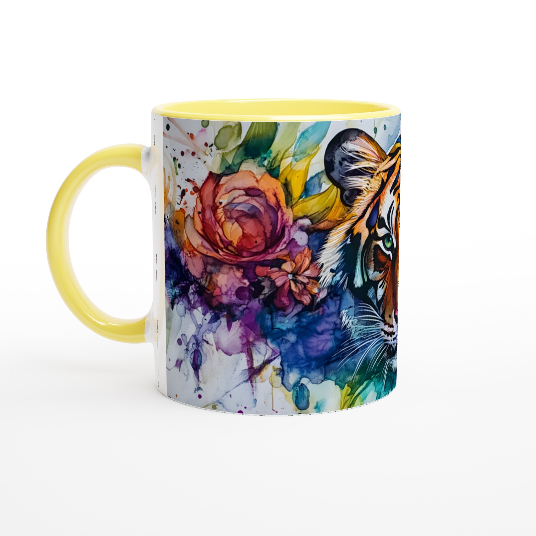 Konstfull Tiger Mugg: Färgstark Akvarell Design, 11oz Keramik – Välj Din Färg! 3 91a54888-02c7-4927-9122-74cb587a2337