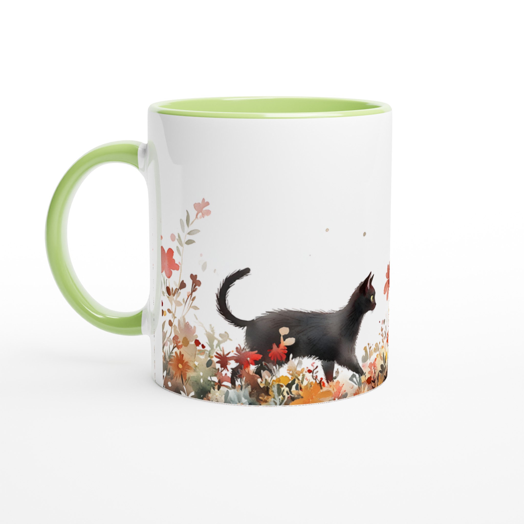 Magisk Katt & Höstblomster – 11oz Keramisk Mugg i Valfri Färg 7 91c67688-3047-4cb1-b107-3229c9550de7