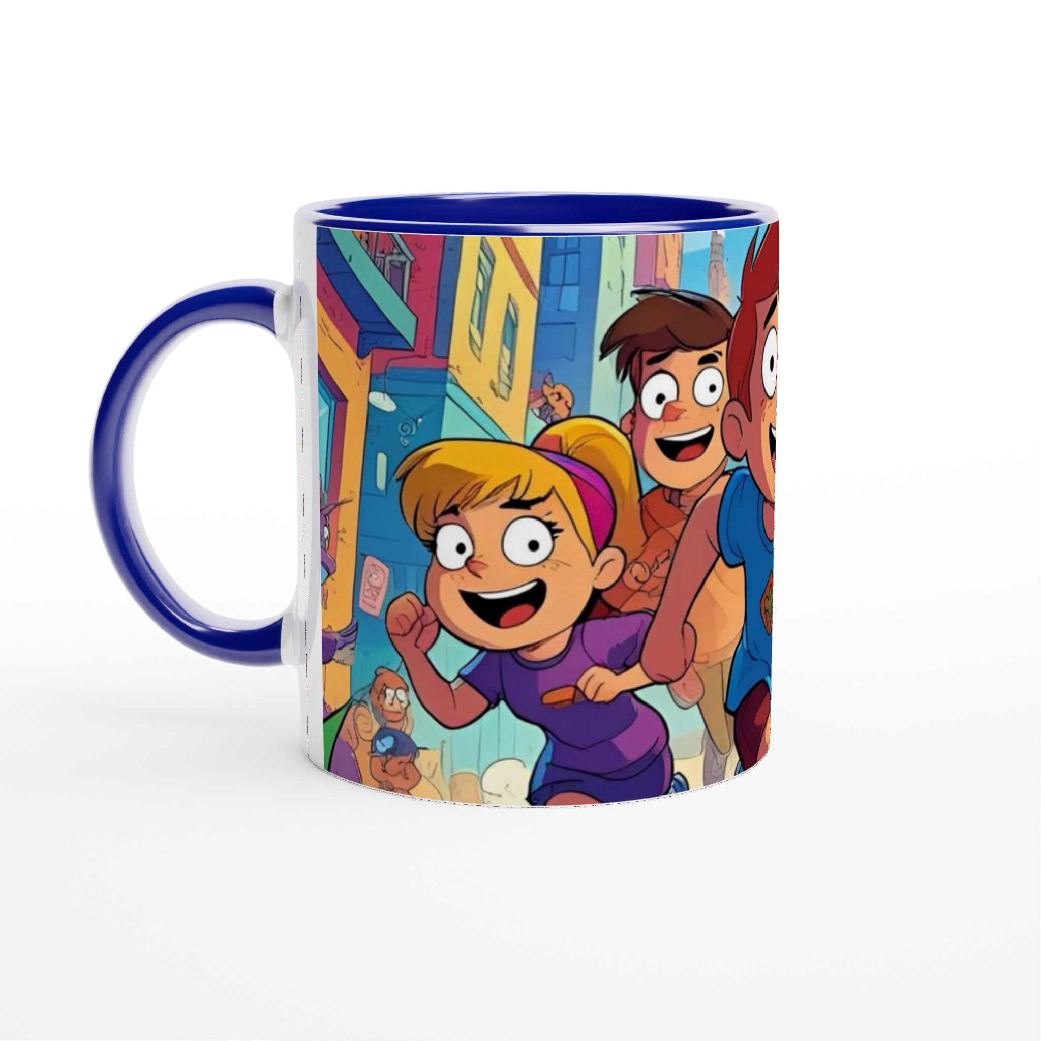 Vit 11oz keramisk mugg med färgsprakande äventyrsdesign i ditt val av sju livfulla färger 2 91d6eaad-1b7c-4c71-9ea0-25d793876054